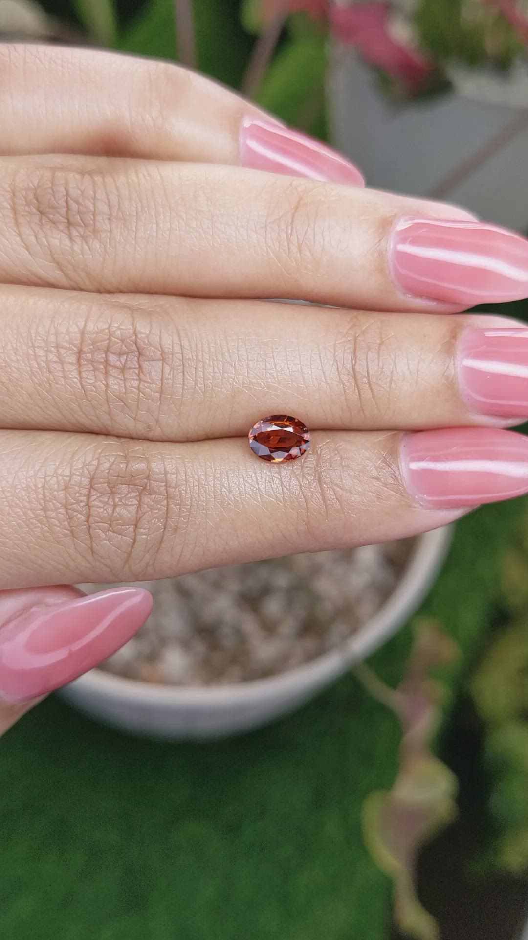 1.03 Ct. Reddish Orange Hessonite Garnet from Madagascar Size Video