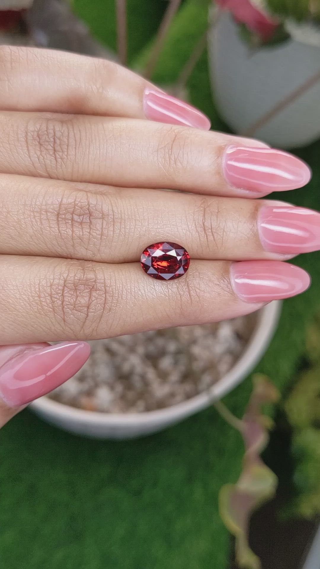 3.19 Ct. Reddish Orange Garnet from Ceylon (Sri Lanka) Size Video