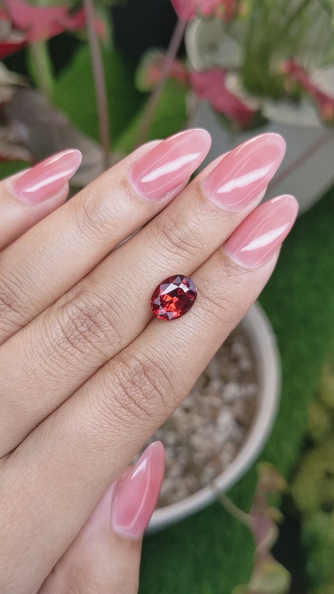 3.19 Ct. Reddish Orange Garnet from Ceylon (Sri Lanka) Size Video