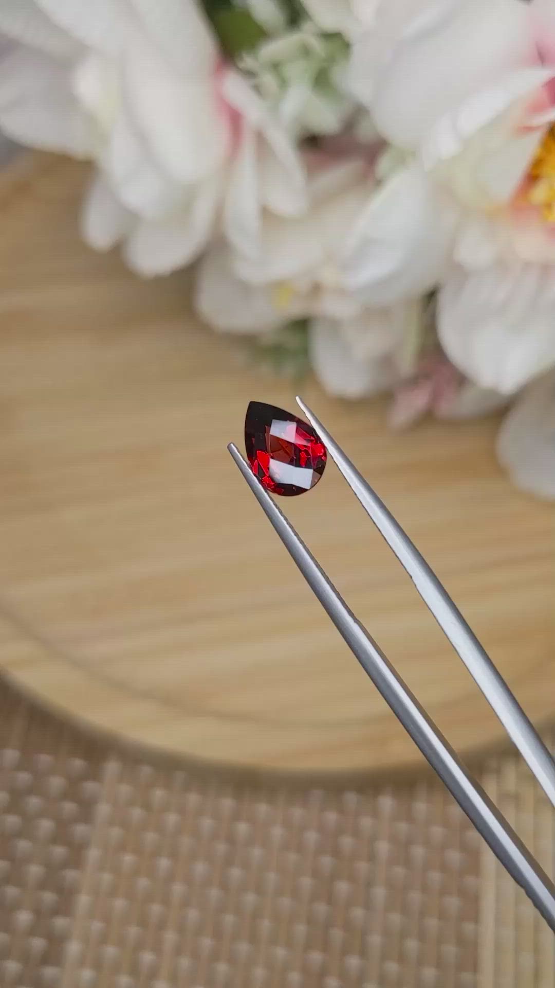 1.95 Ct. Red Garnet from Ceylon (Sri Lanka) Size Video
