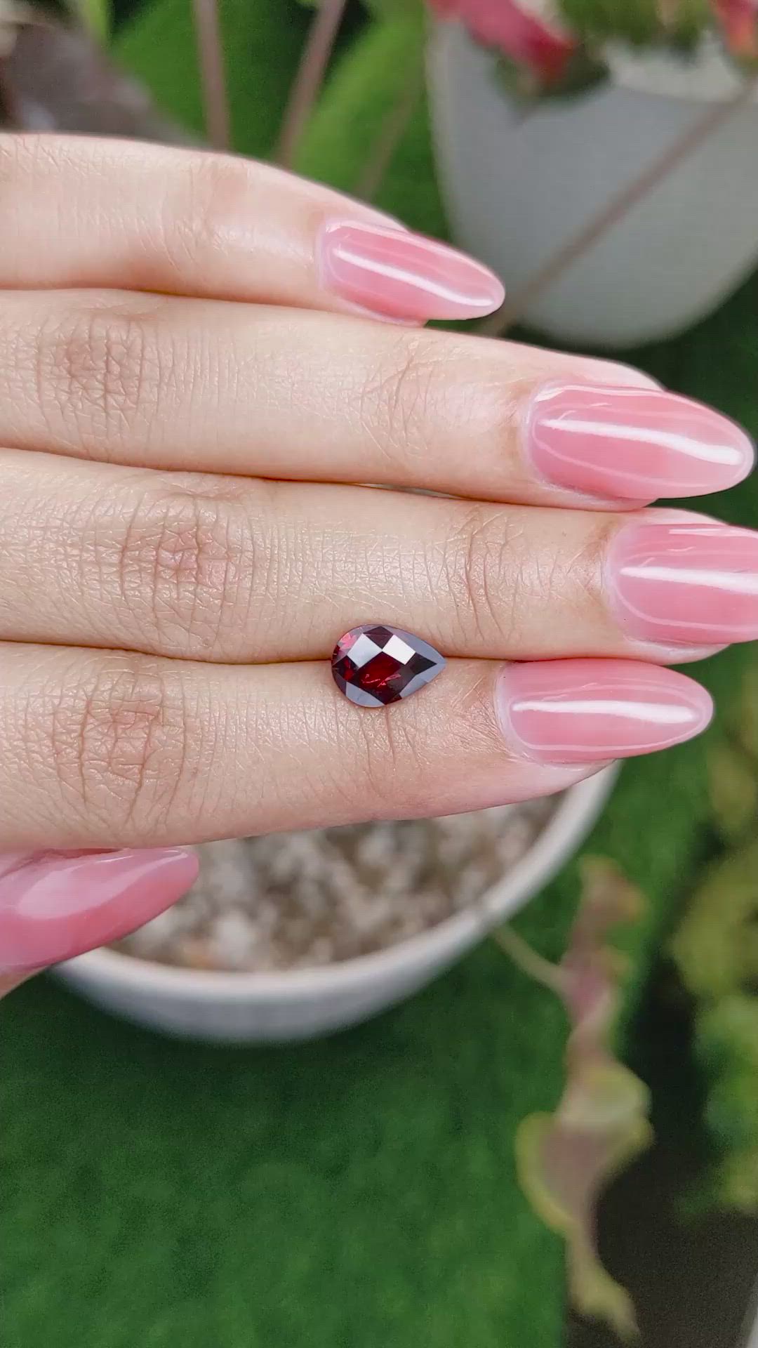 1.95 Ct. Red Garnet from Ceylon (Sri Lanka) Size Video