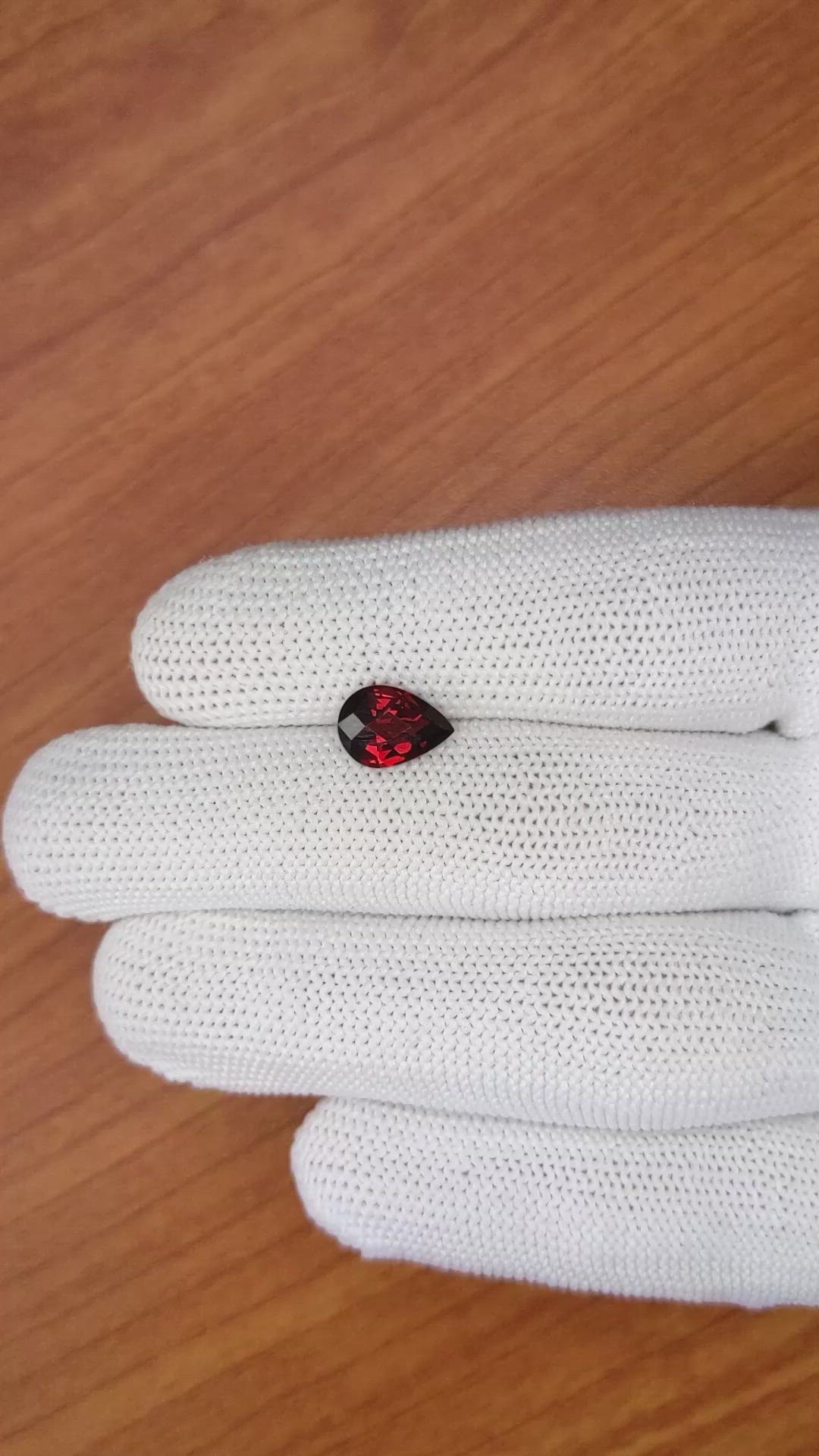 1.95 Ct. Red Garnet from Ceylon (Sri Lanka) Size Video