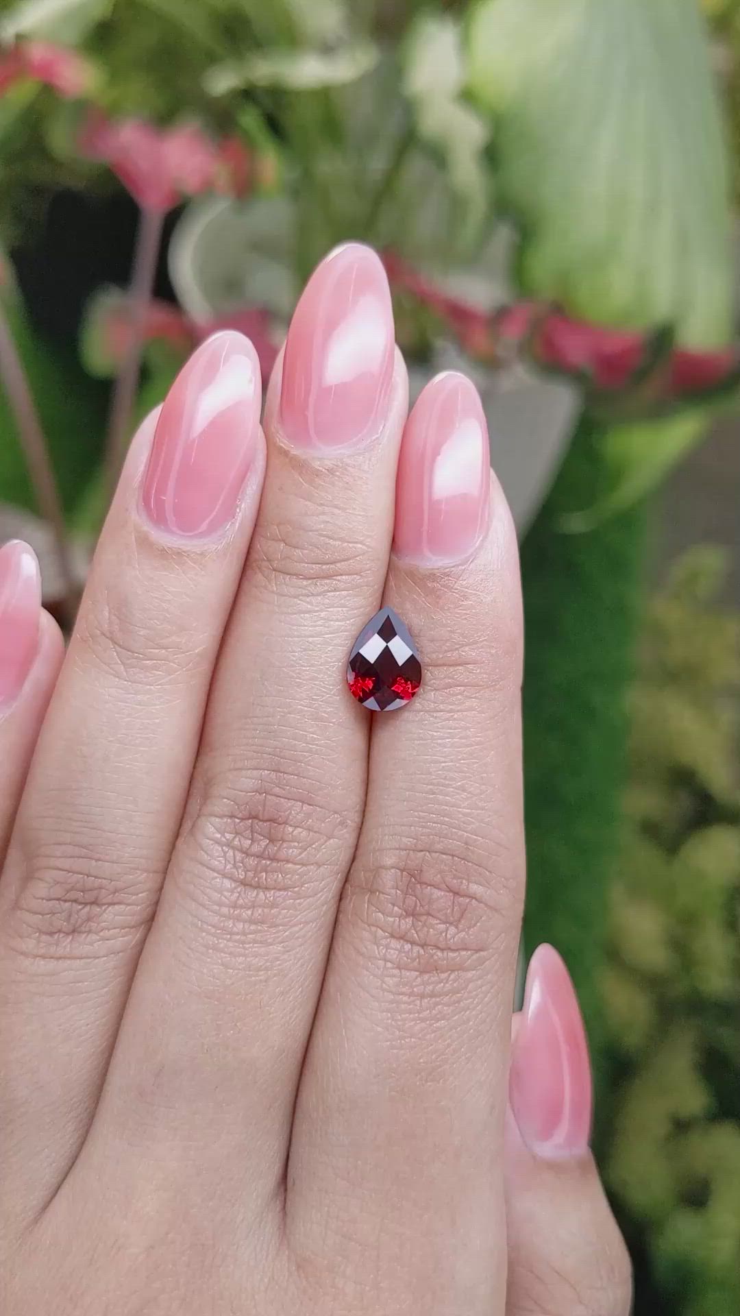 1.95 Ct. Red Garnet from Ceylon (Sri Lanka) Size Video