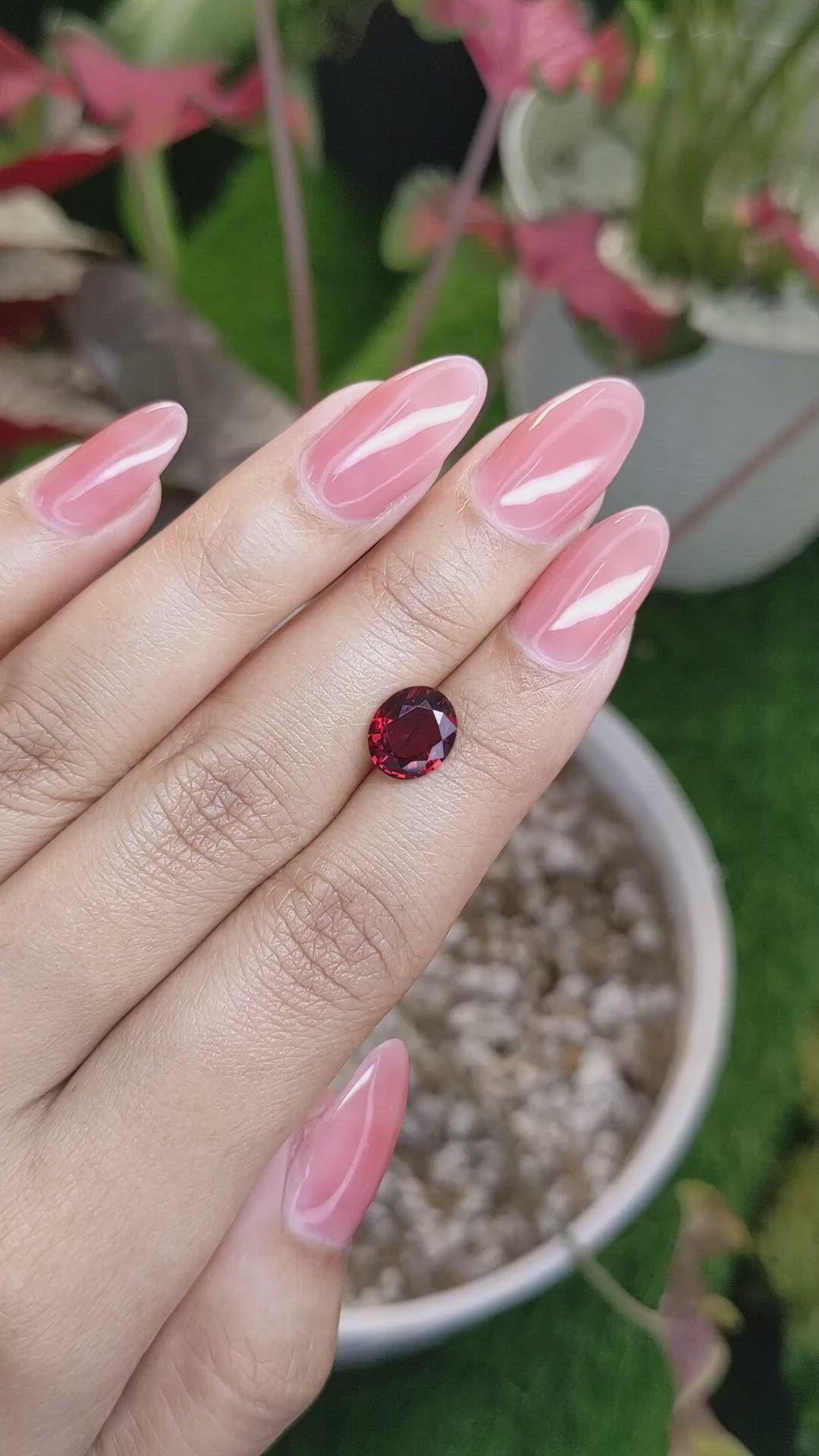 2.21 Ct. Red Garnet from Ceylon (Sri Lanka) Size Video
