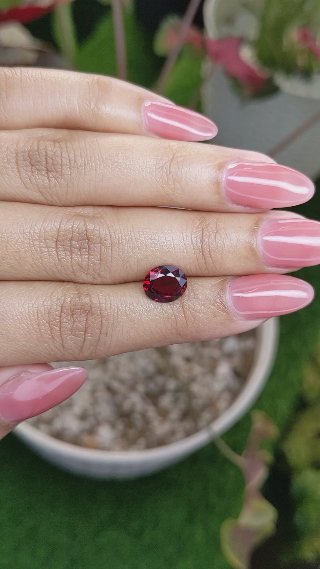 2.21 Ct. Red Garnet from Ceylon (Sri Lanka) Size Video