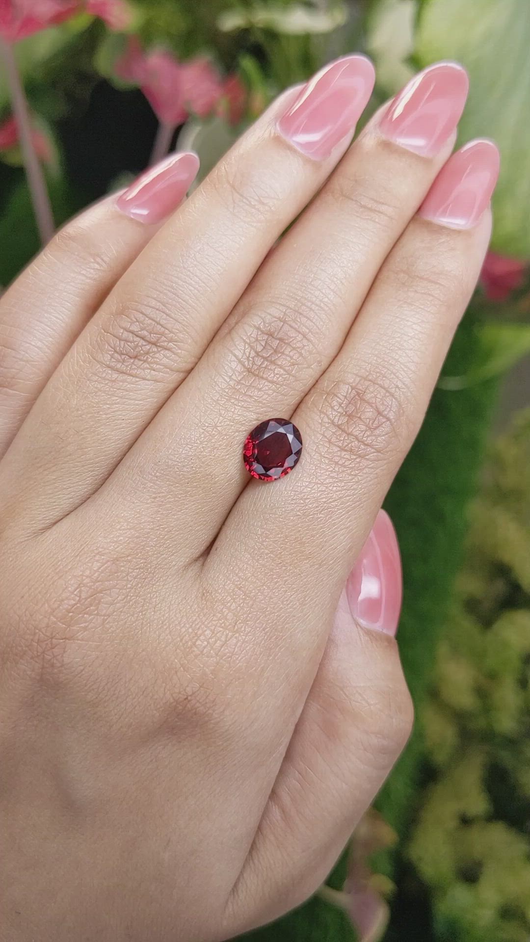 2.21 Ct. Red Garnet from Ceylon (Sri Lanka) Size Video