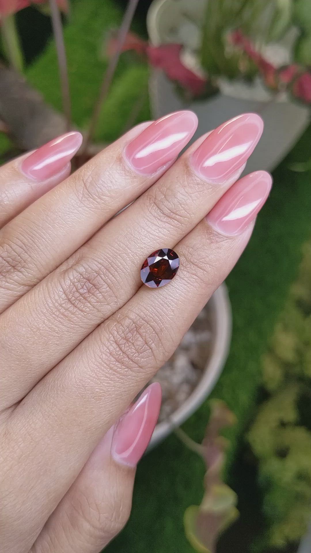 2.63 Ct. Red Garnet from Ceylon (Sri Lanka) Size Video