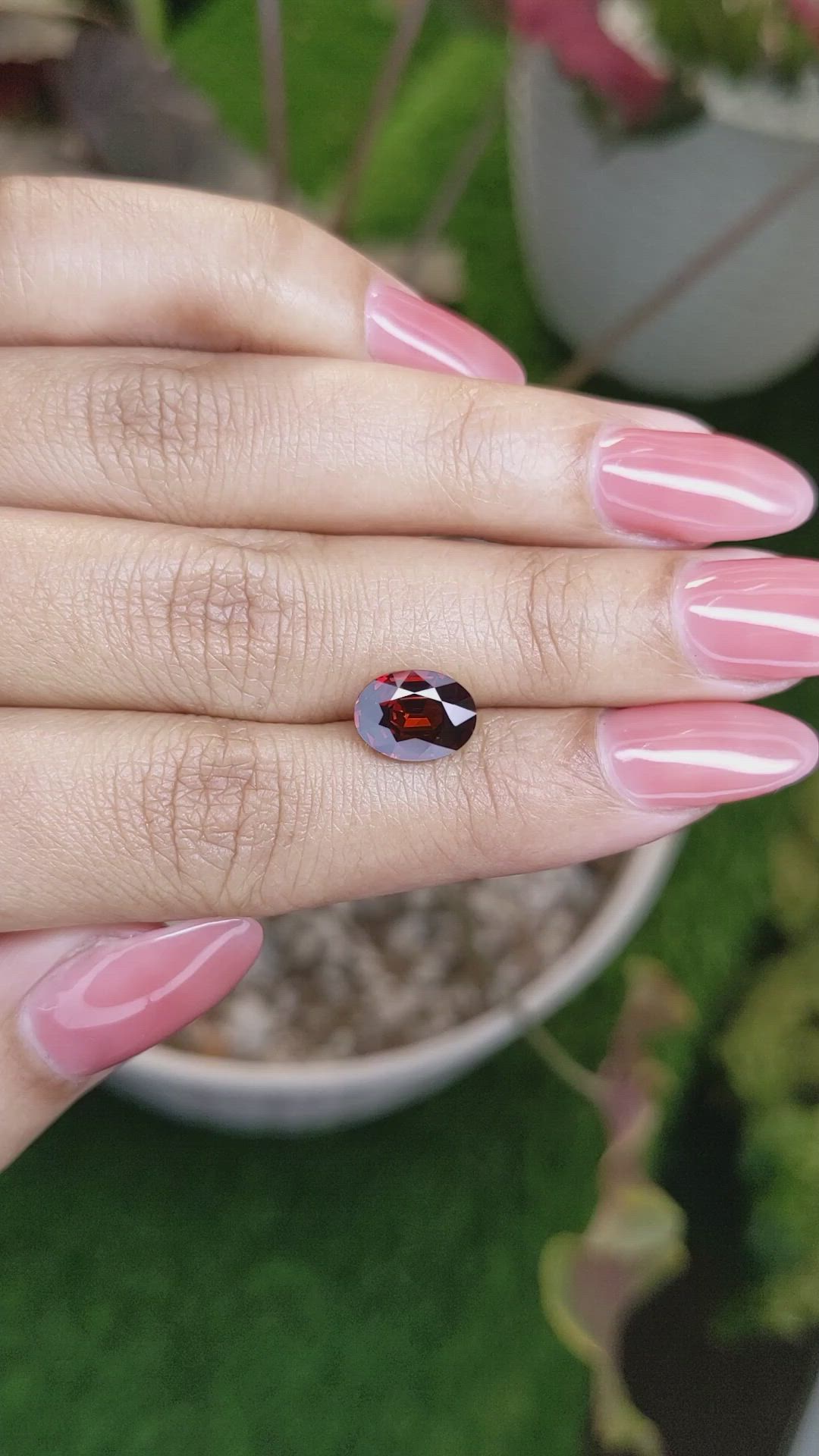 2.63 Ct. Red Garnet from Ceylon (Sri Lanka) Size Video