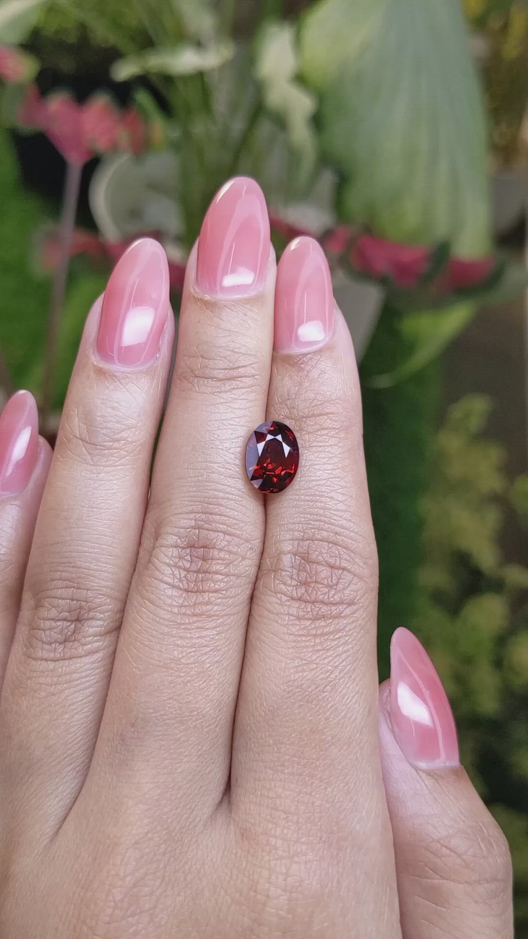 2.63 Ct. Red Garnet from Ceylon (Sri Lanka) Size Video