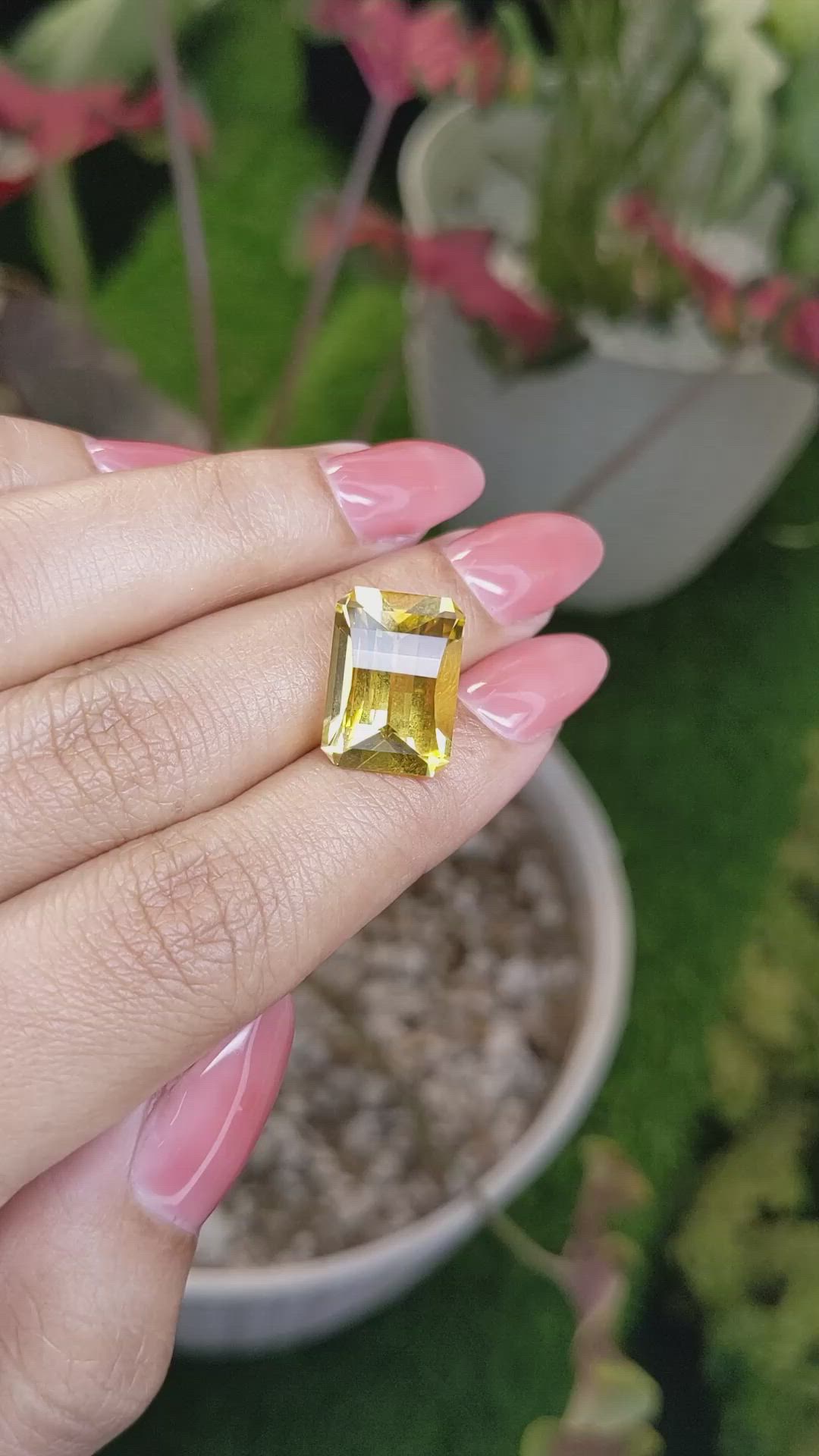 8.14 Ct. Yellow Citrine from Ceylon (Sri Lanka) Size Video