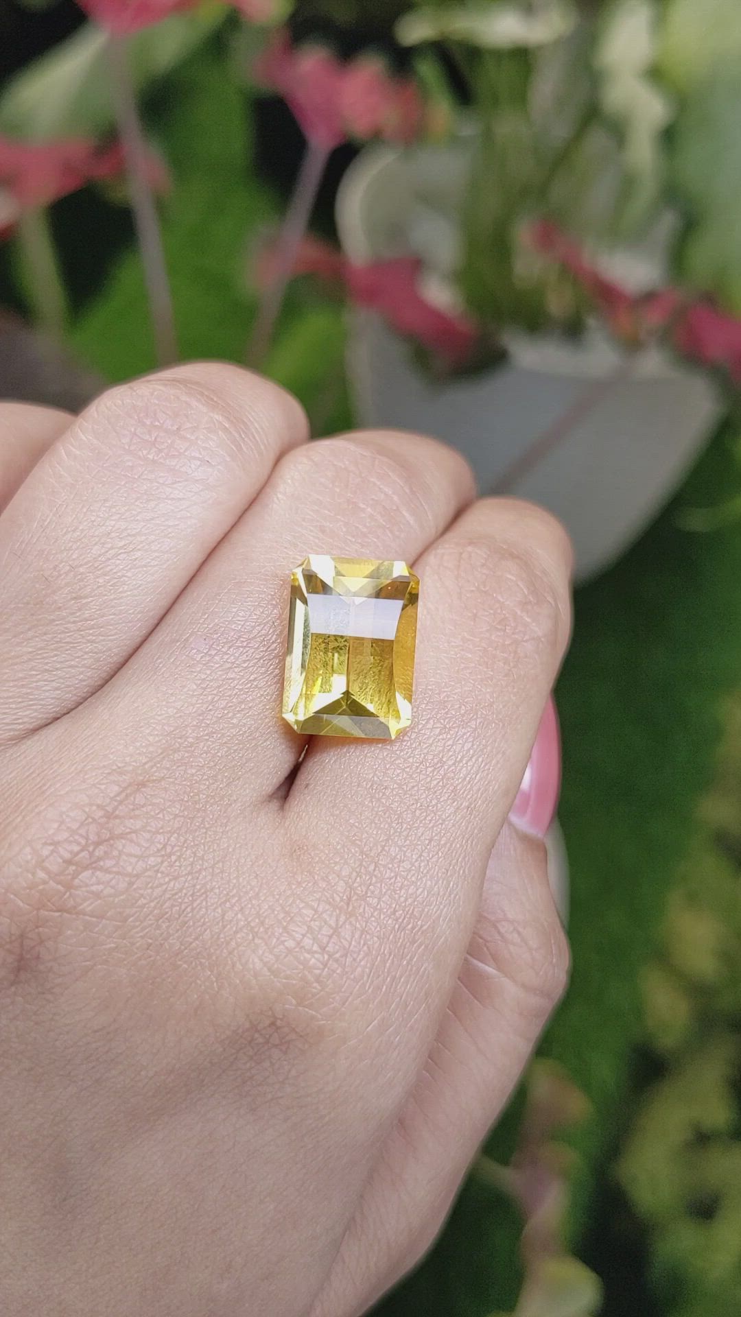 8.14 Ct. Yellow Citrine from Ceylon (Sri Lanka) Size Video