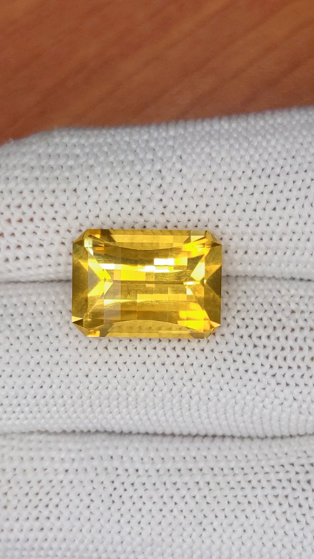 8.14 Ct. Yellow Citrine from Ceylon (Sri Lanka) Size Video