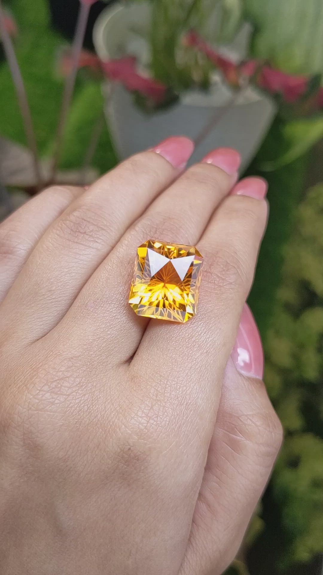 14.66 Ct. Orange Citrine from Ceylon (Sri Lanka) Size Video