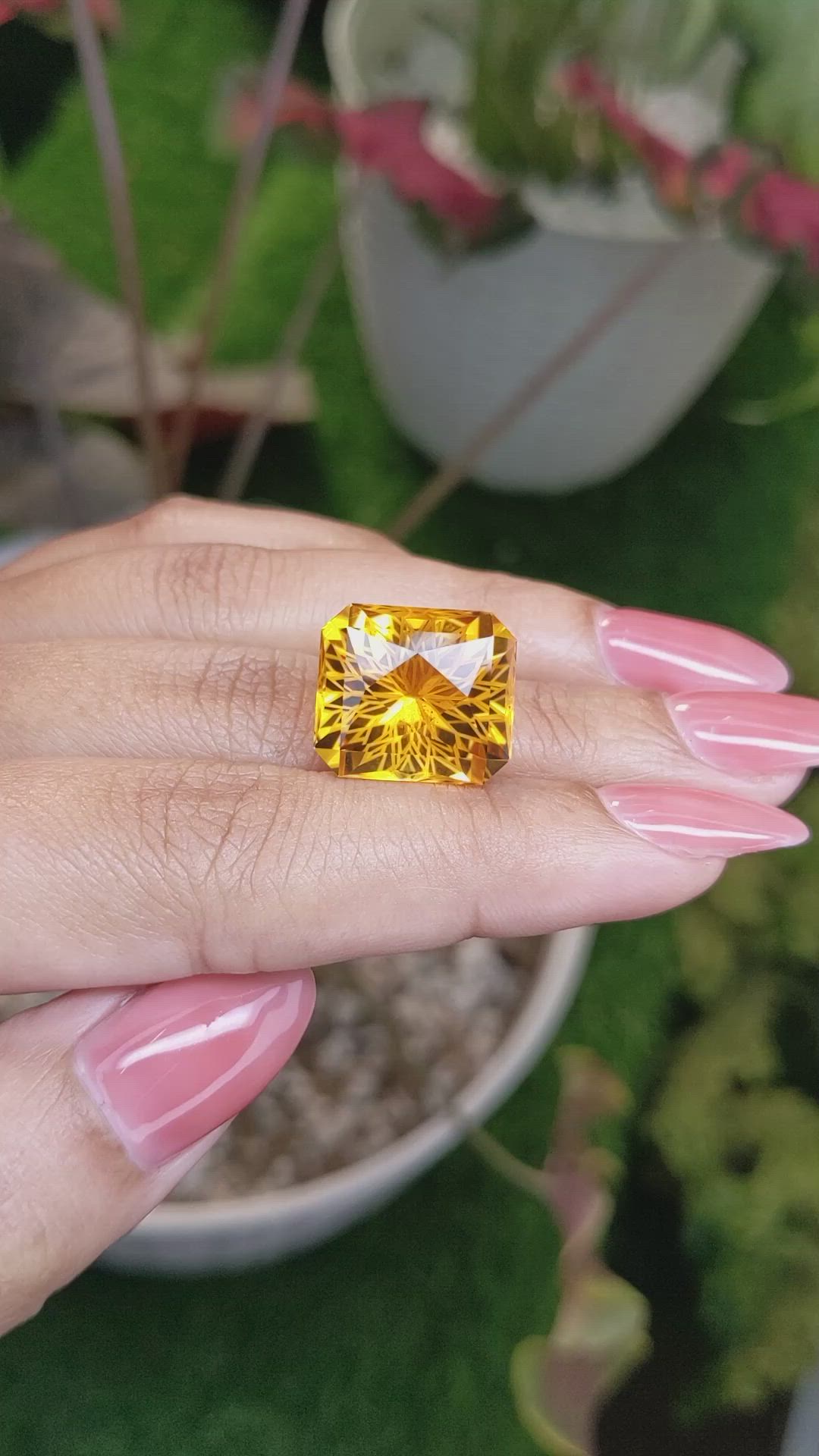 14.66 Ct. Orange Citrine from Ceylon (Sri Lanka) Size Video