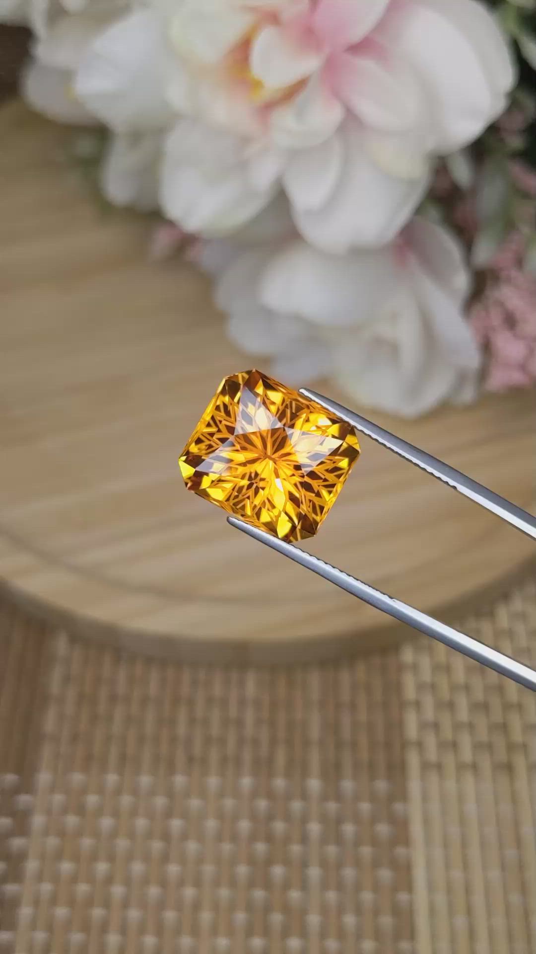 14.66 Ct. Orange Citrine from Ceylon (Sri Lanka) Size Video
