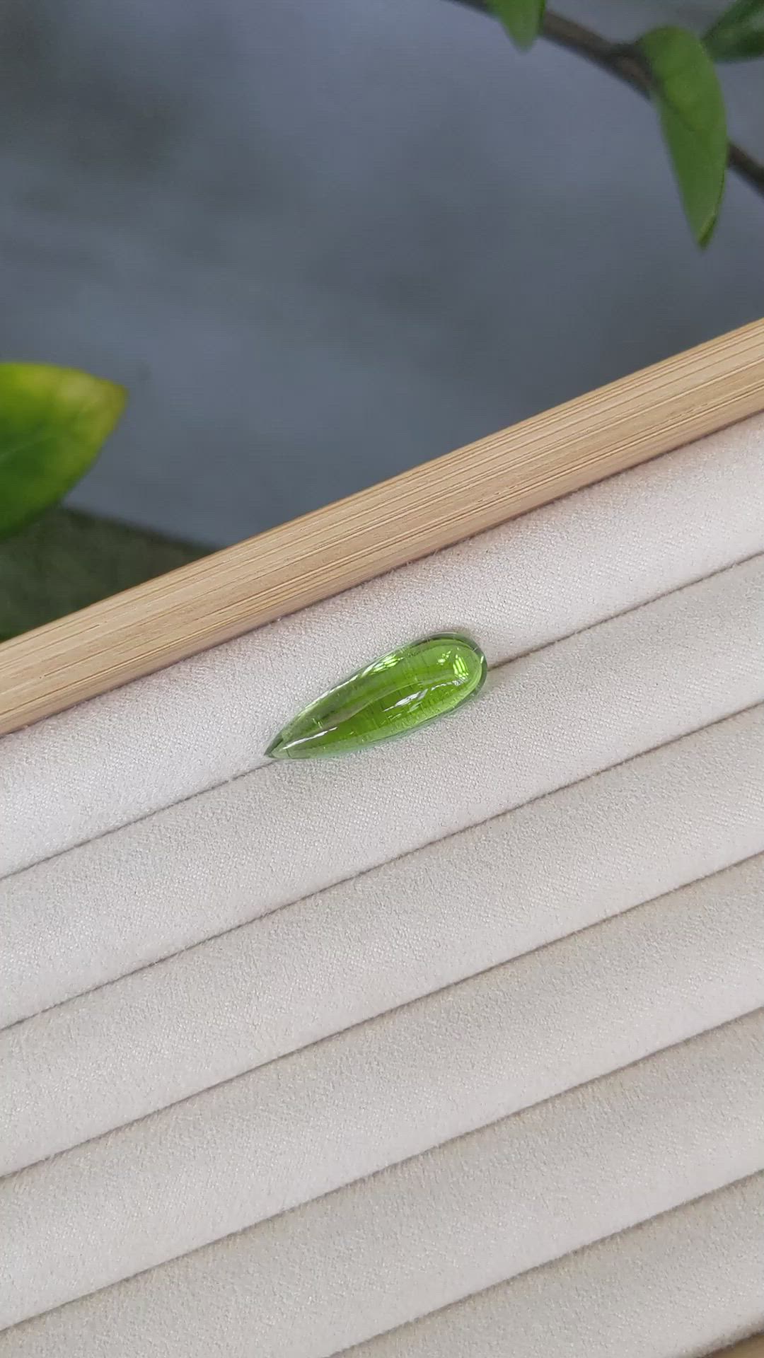 13.23 Ct. Green Cabochon Peridot from Burma (Myanmar) Size Video