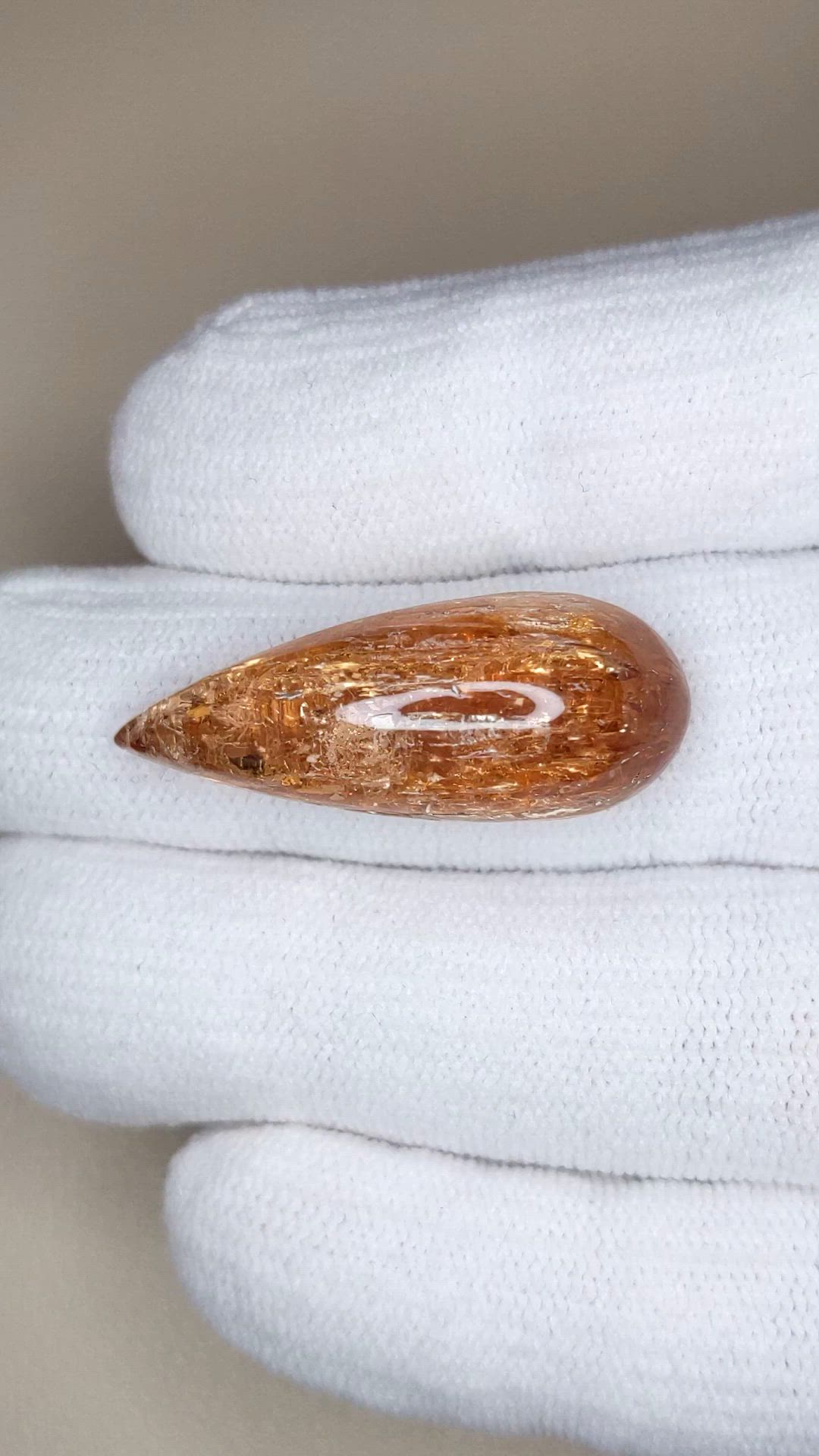 29.22 Ct. Organish Brown Precious Topaz from Brazil Size Video