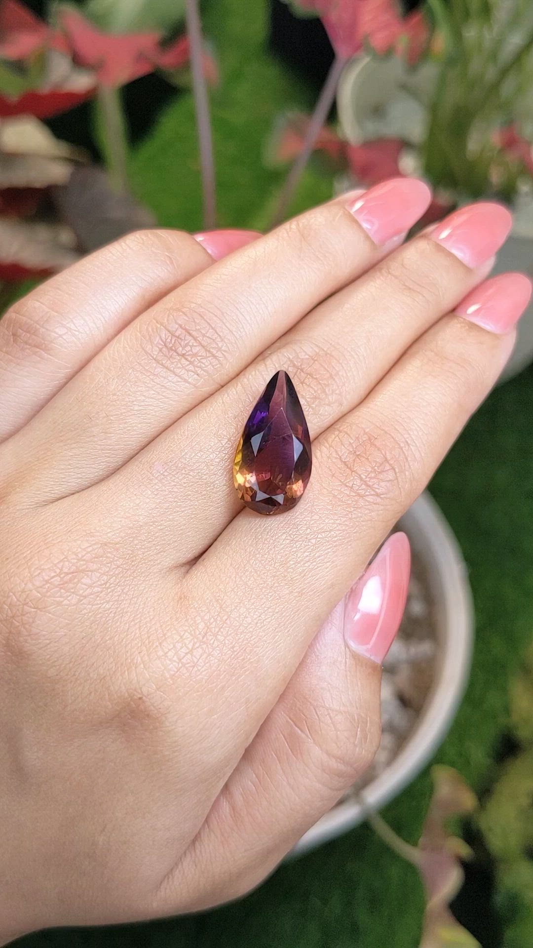 7.77 Ct. Bi Color Ametrine from Ceylon (Sri Lanka) Size Video
