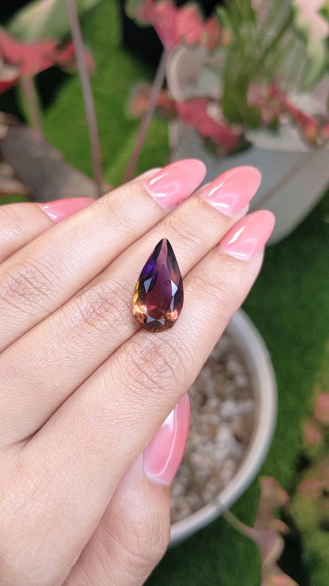 7.77 Ct. Bi Color Ametrine from Ceylon (Sri Lanka) Size Video