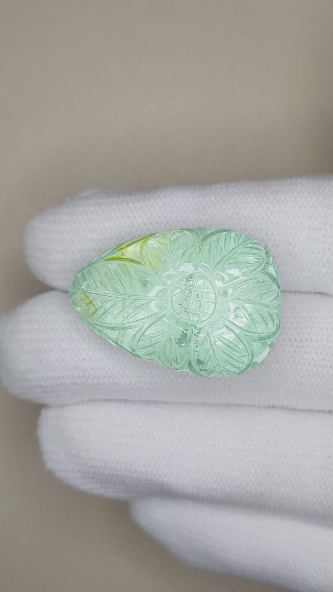 56.11 Ct. Mint Green Prasiolite from Brazil Size Video