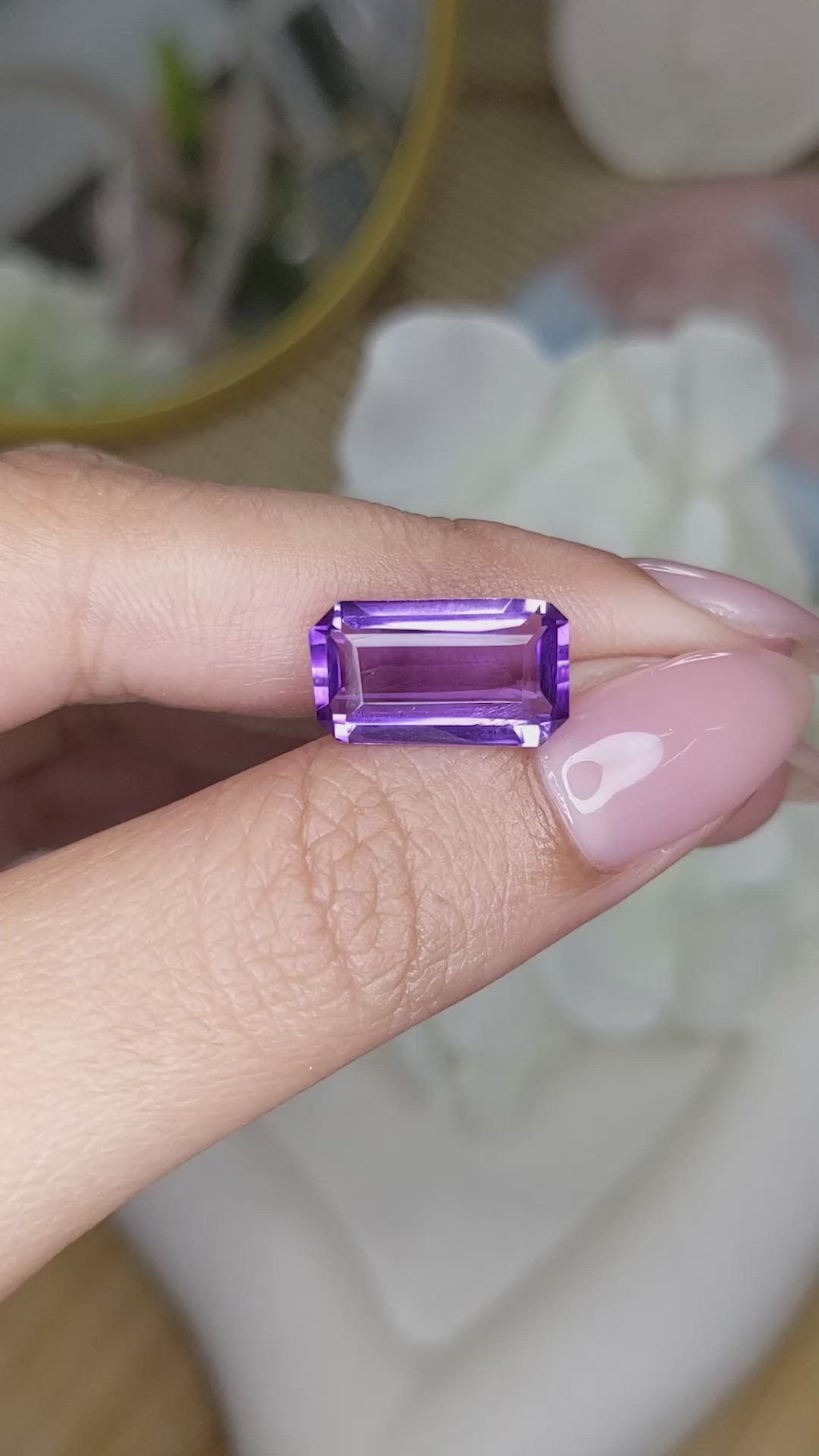 4.90 Ct. Purple Amethyst from Ceylon (Sri Lanka) Size Video