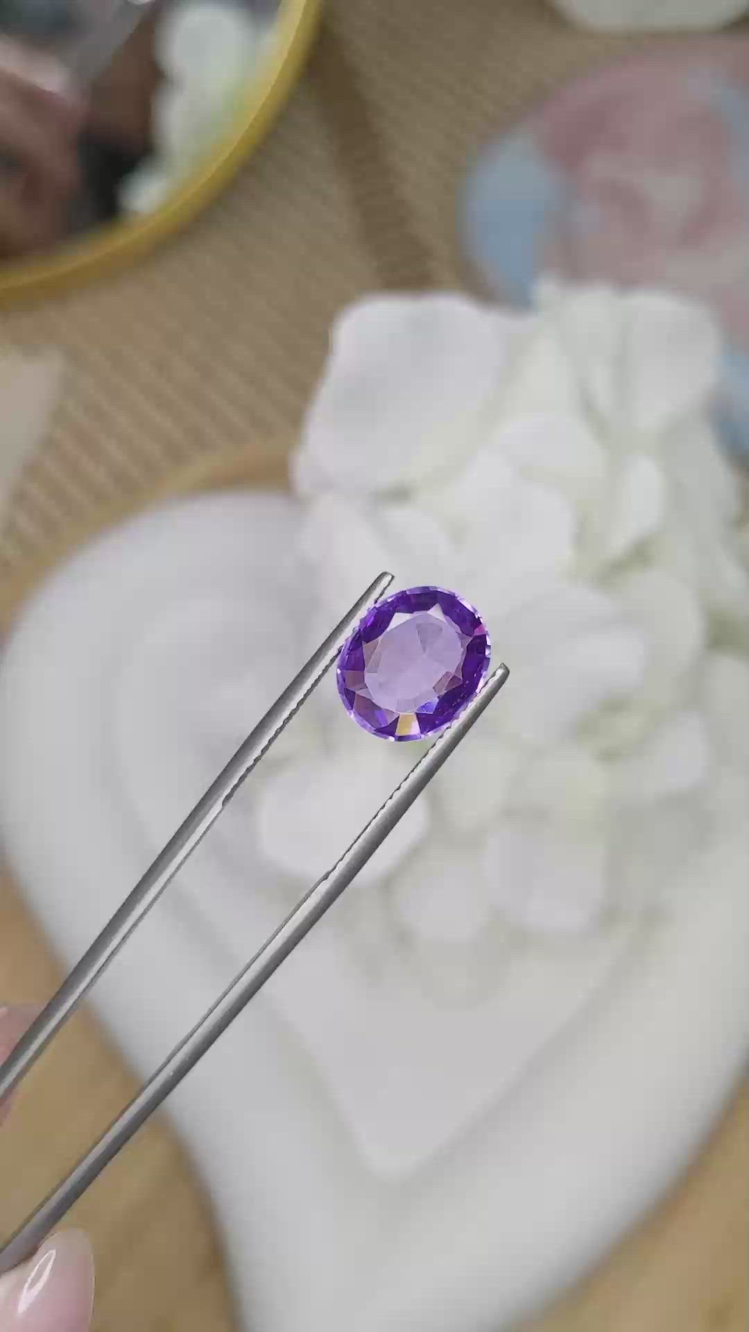 4.00 Ct. Purple Amethyst from Ceylon (Sri Lanka) Size Video