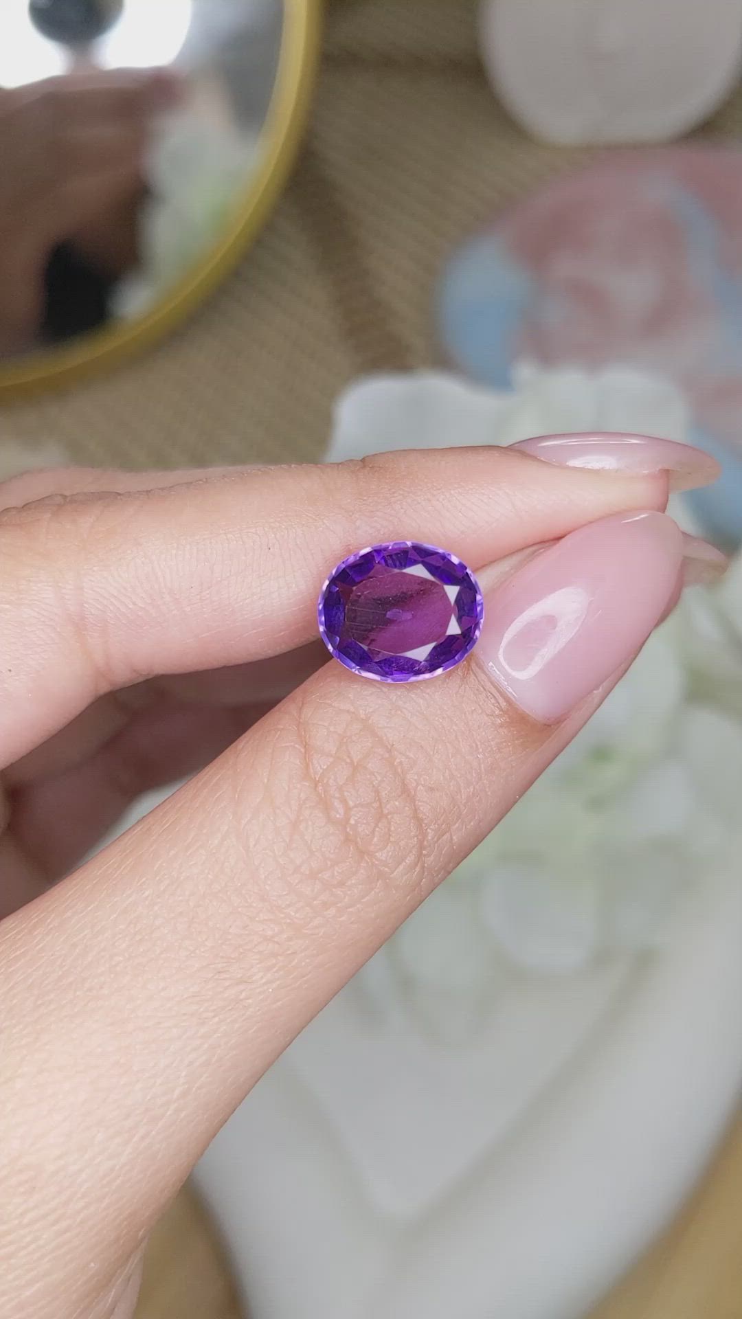 4.00 Ct. Purple Amethyst from Ceylon (Sri Lanka) Size Video