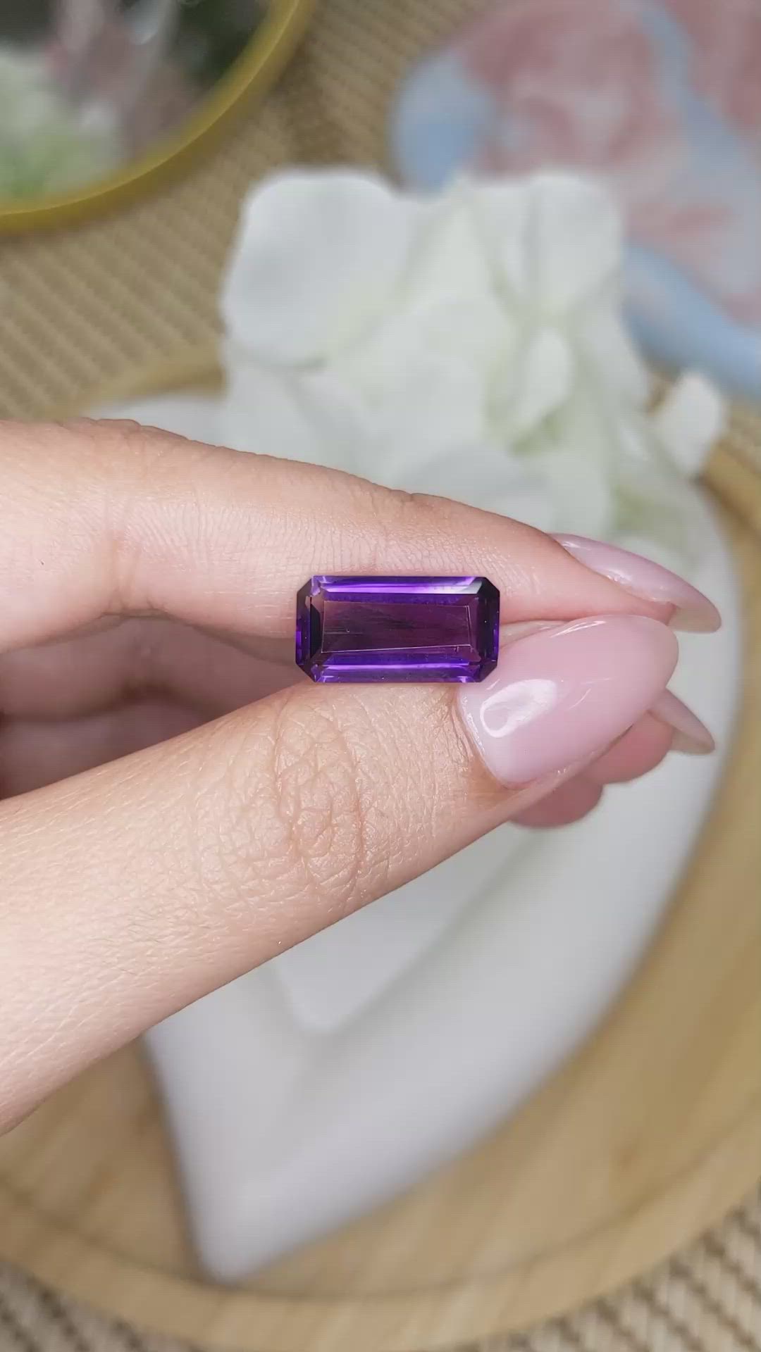 5.22 Ct. Purple Amethyst from Ceylon (Sri Lanka) Size Video