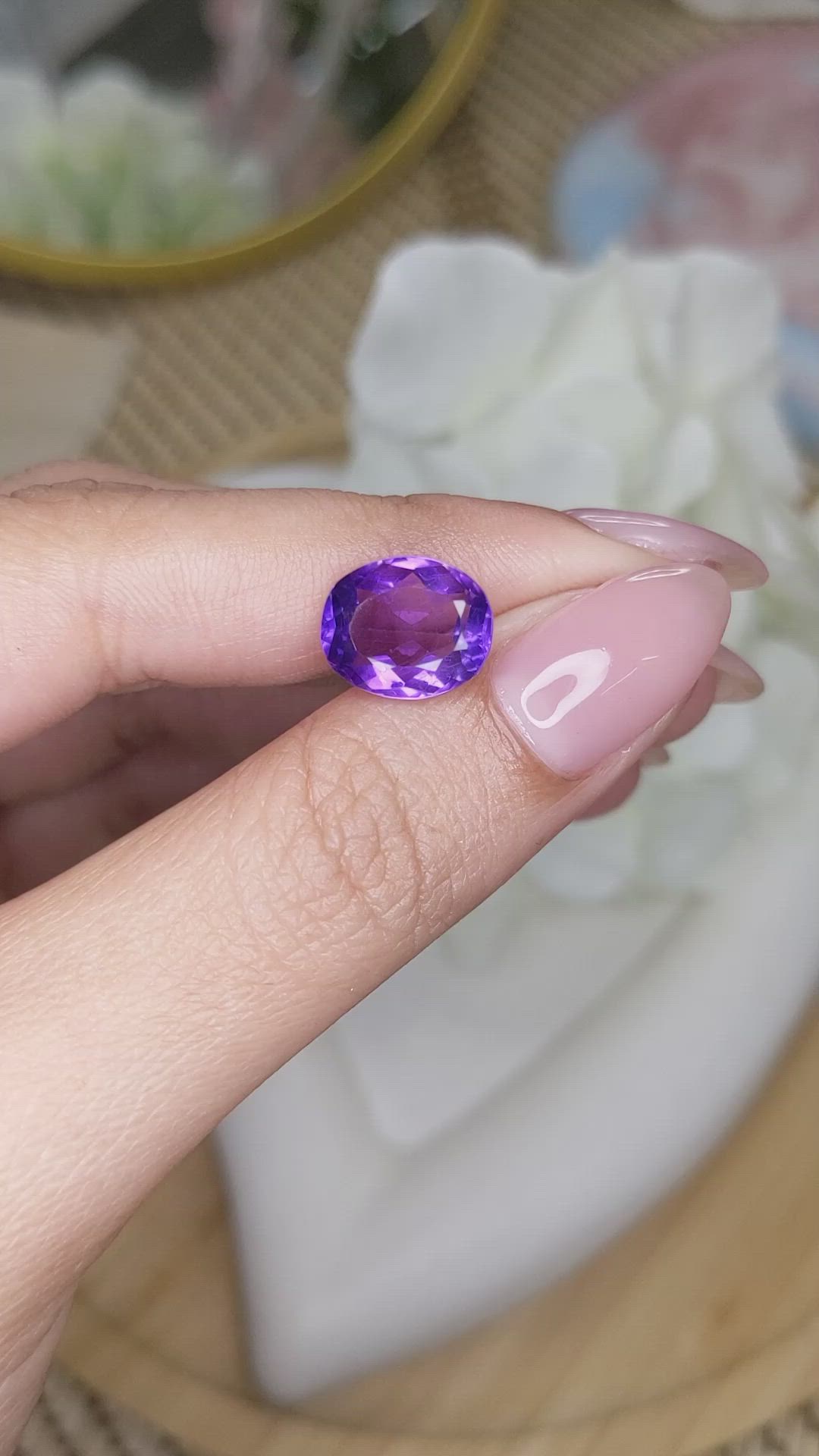 4.06 Ct. Purple Amethyst from Ceylon (Sri Lanka) Size Video