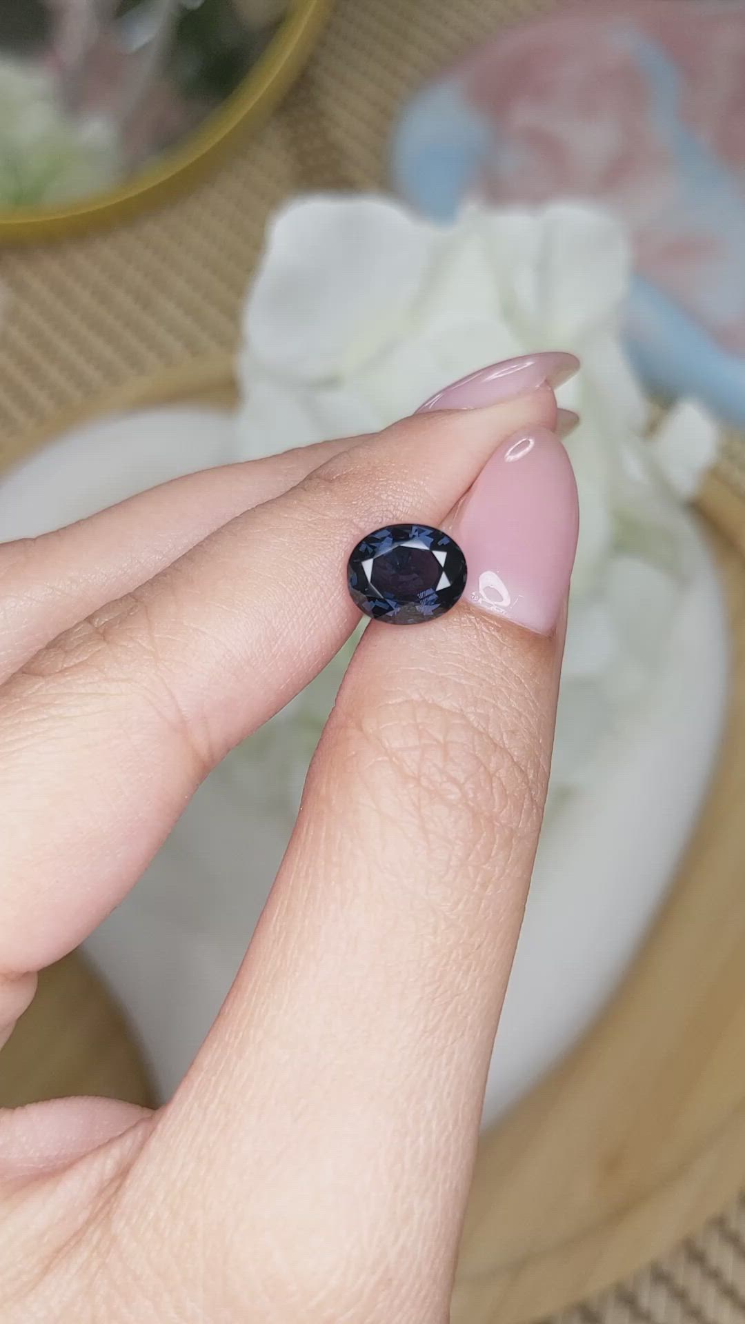 2.46 Ct. Blue Spinel from Ceylon (Sri Lanka) Size Video