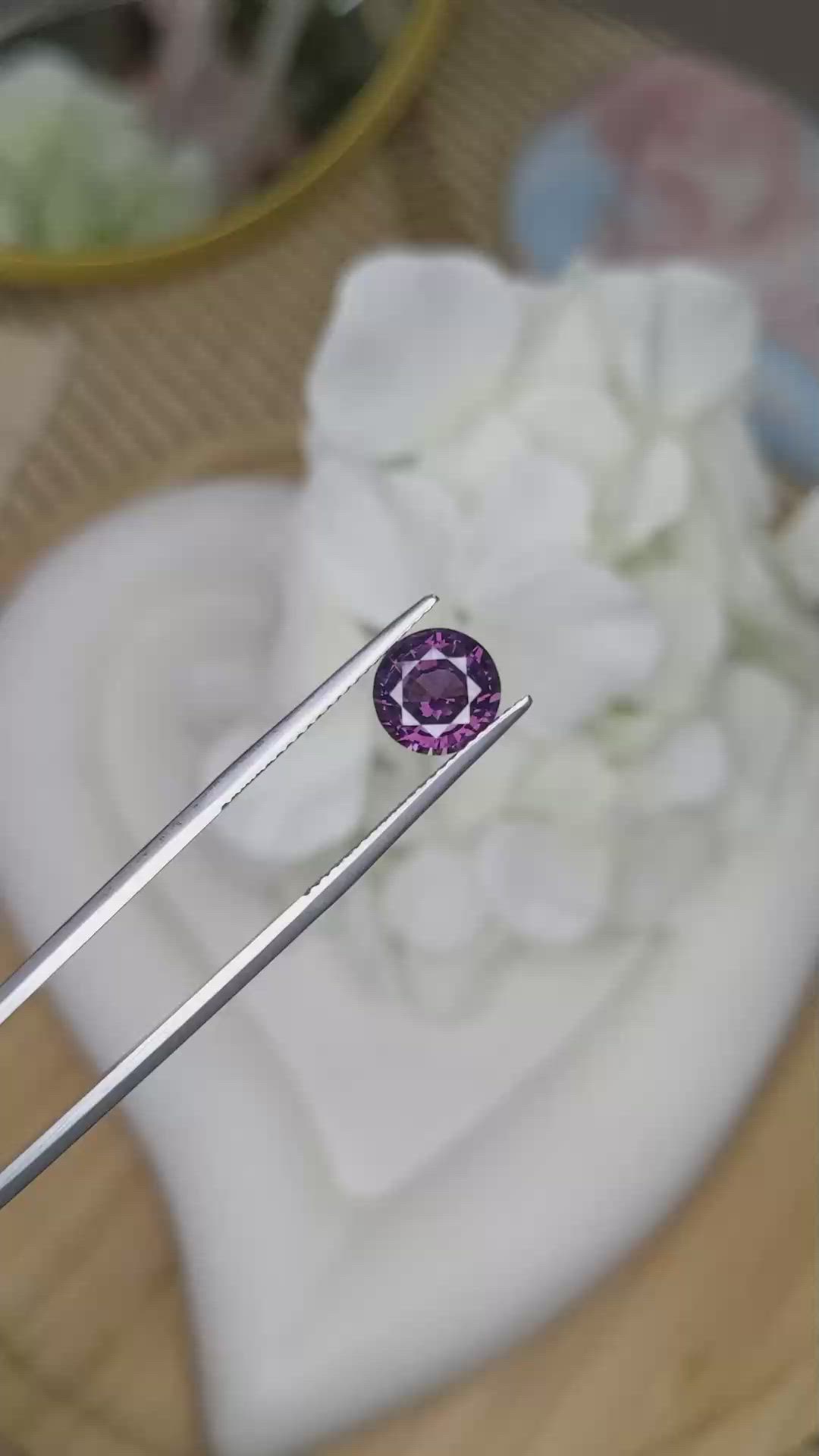 2.02 Ct. Pinkish Purple Spinel from Ceylon (Sri Lanka) Size Video