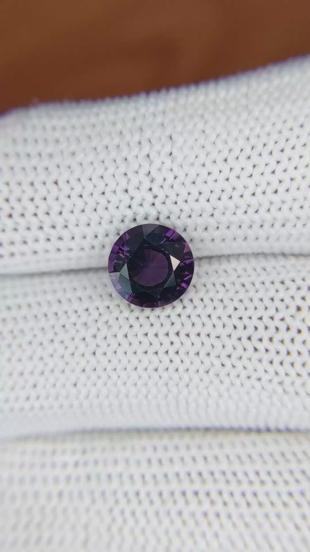 2.02 Ct. Pinkish Purple Spinel from Ceylon (Sri Lanka) Size Video