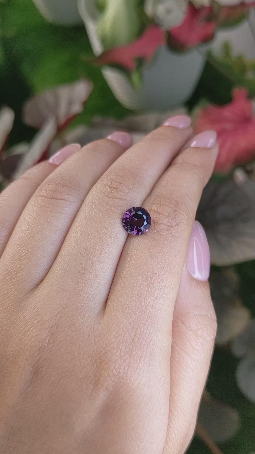2.02 Ct. Pinkish Purple Spinel from Ceylon (Sri Lanka) Size Video