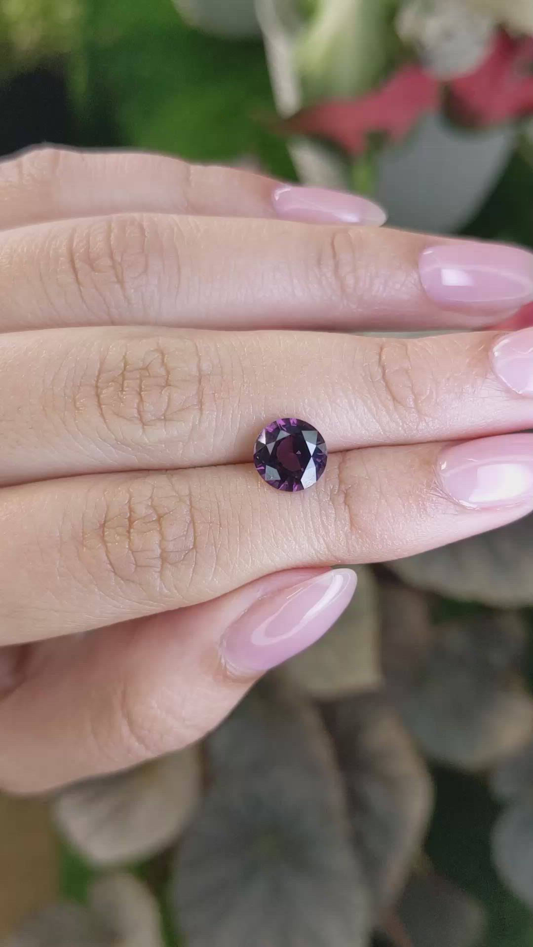 2.02 Ct. Pinkish Purple Spinel from Ceylon (Sri Lanka) Size Video