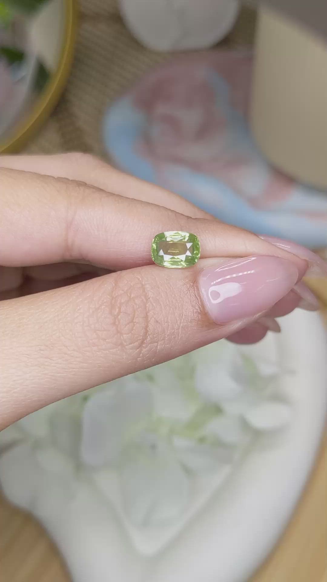 2.52 Ct. Yellowish Green Zircon from Ceylon (Sri Lanka) Size Video