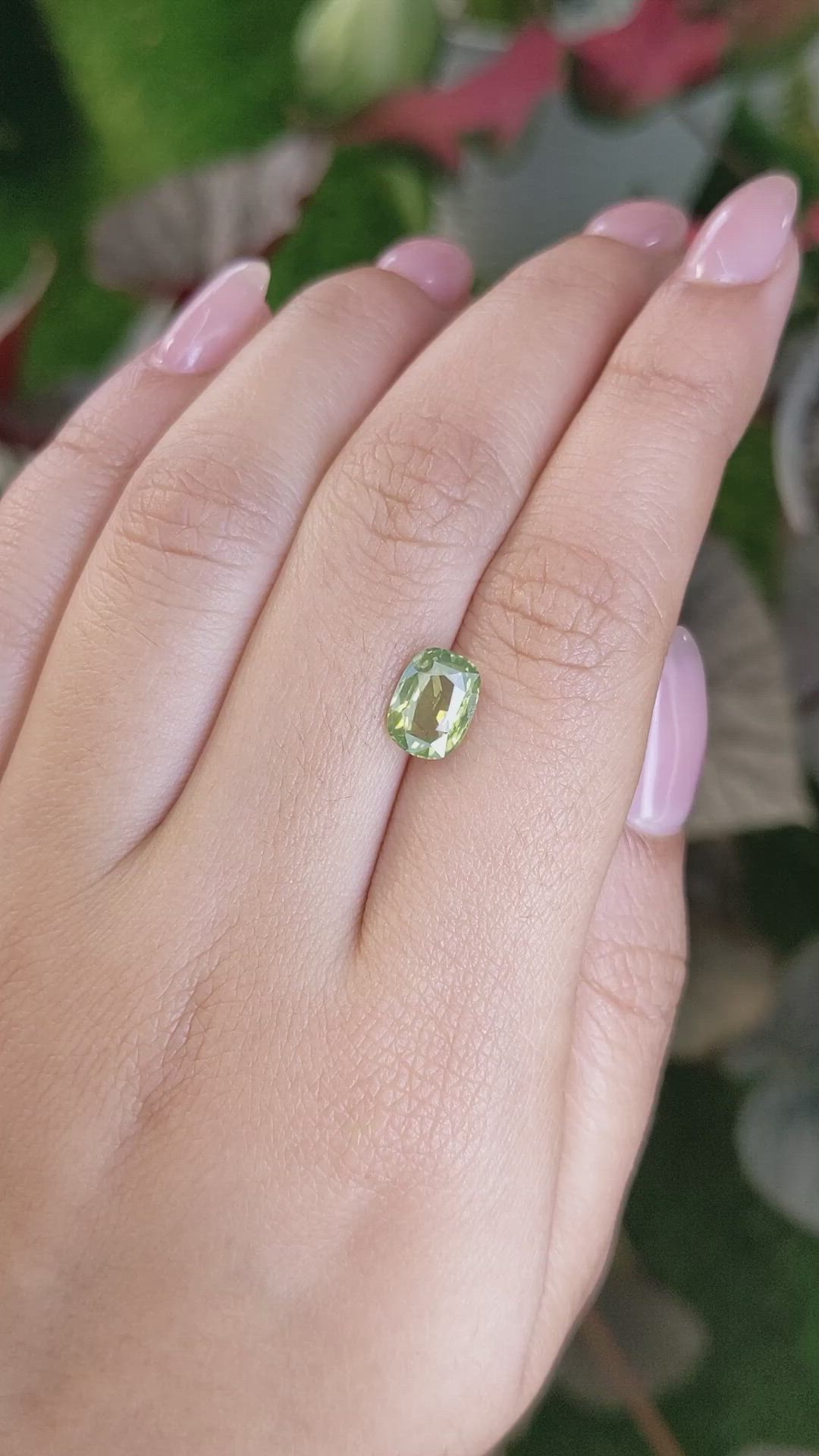 2.52 Ct. Yellowish Green Zircon from Ceylon (Sri Lanka) Size Video