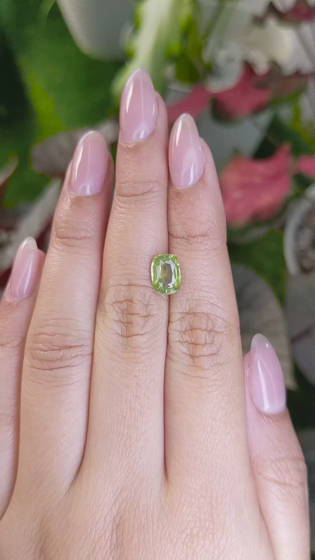 2.52 Ct. Yellowish Green Zircon from Ceylon (Sri Lanka) Size Video