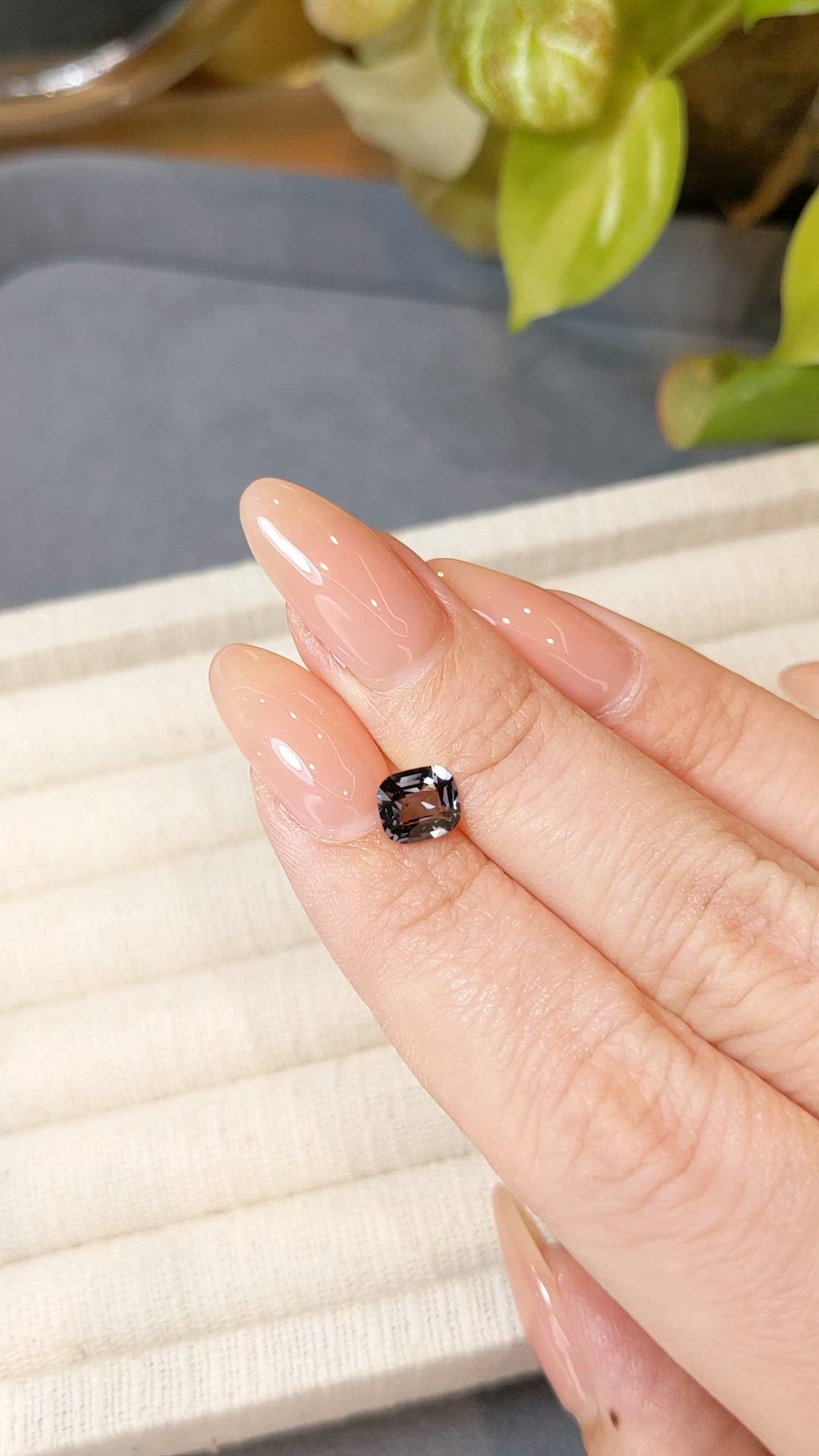 1.01 Ct. Purplish Grey Spinel from Burma (Myanmar) Size Video