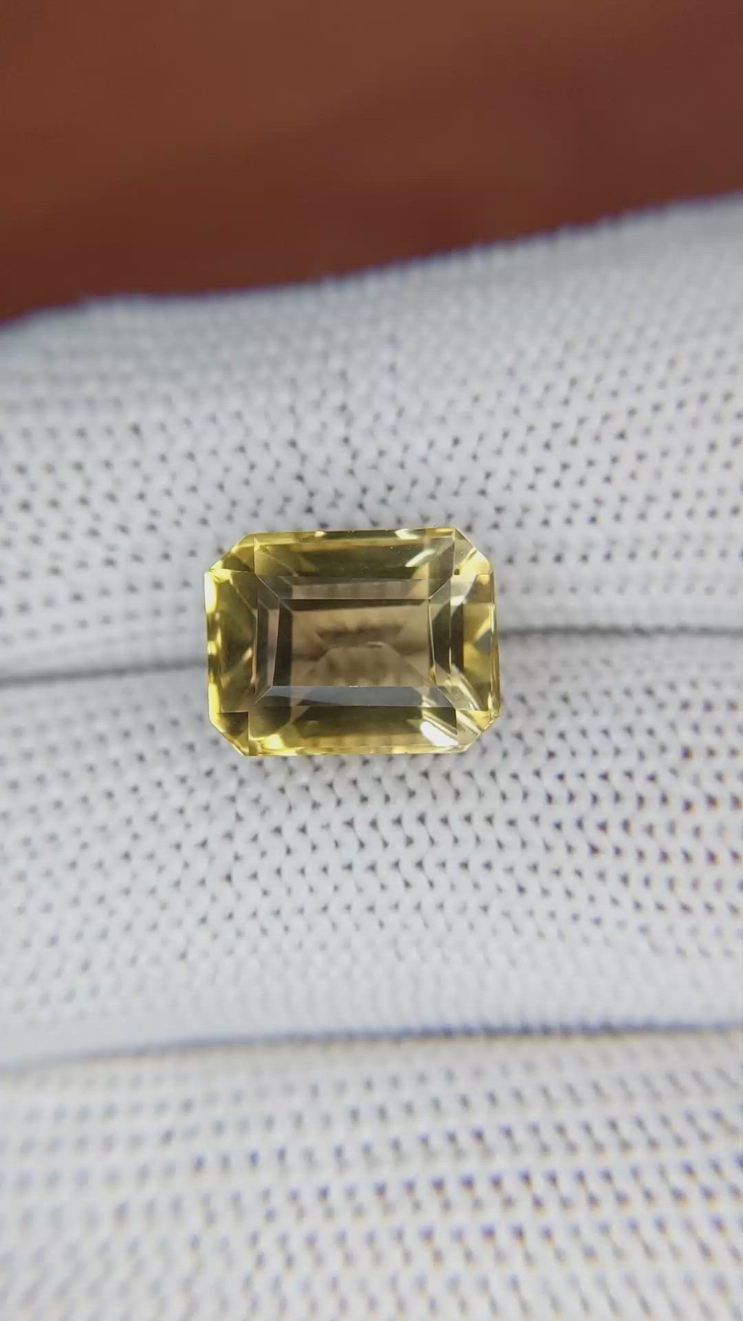 5.91 Ct. Yellow Citrine from Ceylon (Sri Lanka) Size Video