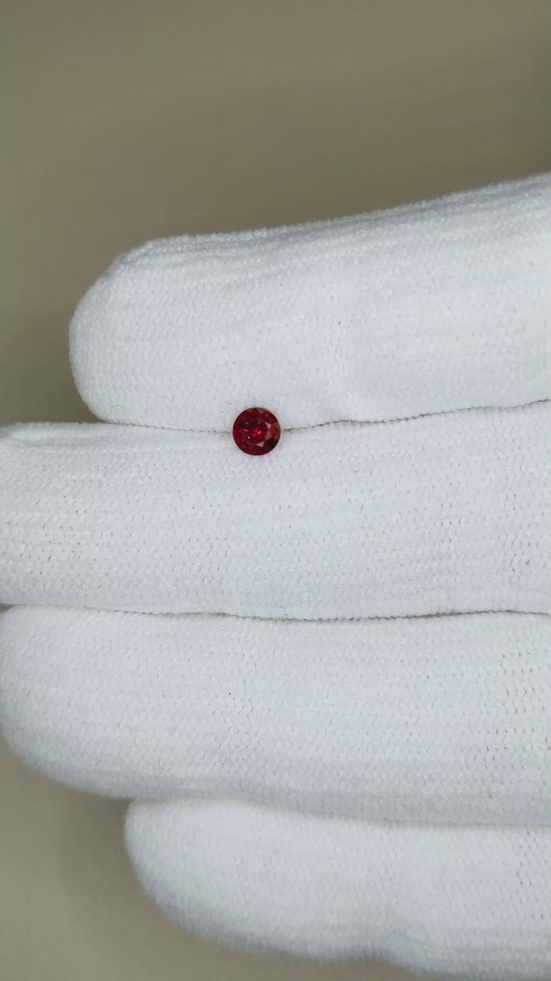 0.30 Ct. Red Spinel from Burma (Myanmar) Size Video