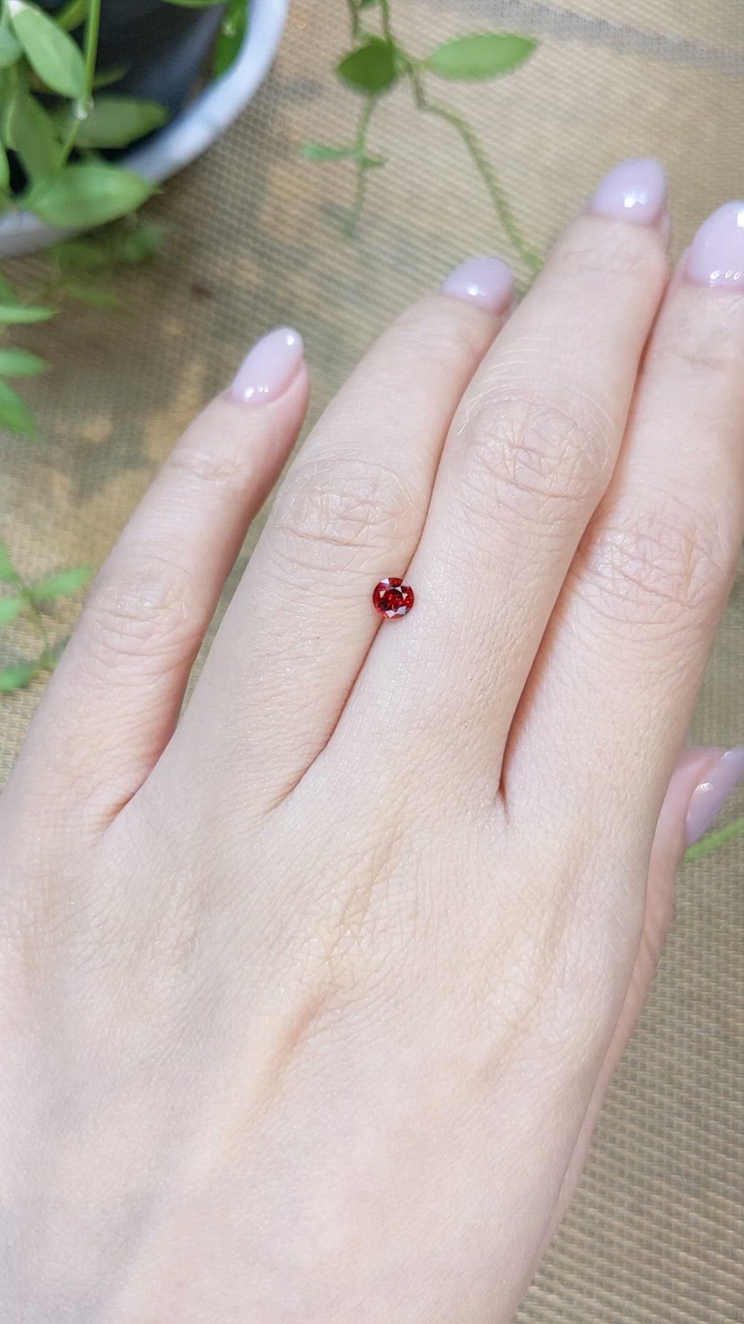 0.30 Ct. Red Spinel from Burma (Myanmar) Size Video