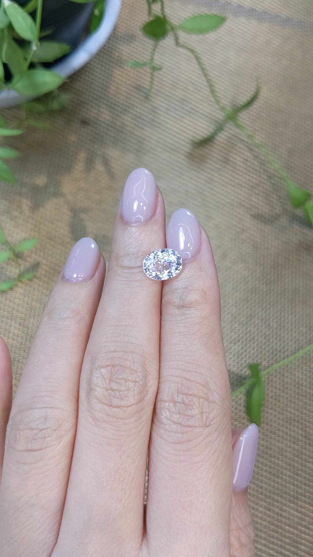 3.21 Ct. White Spinel from Burma (Myanmar) Size Video