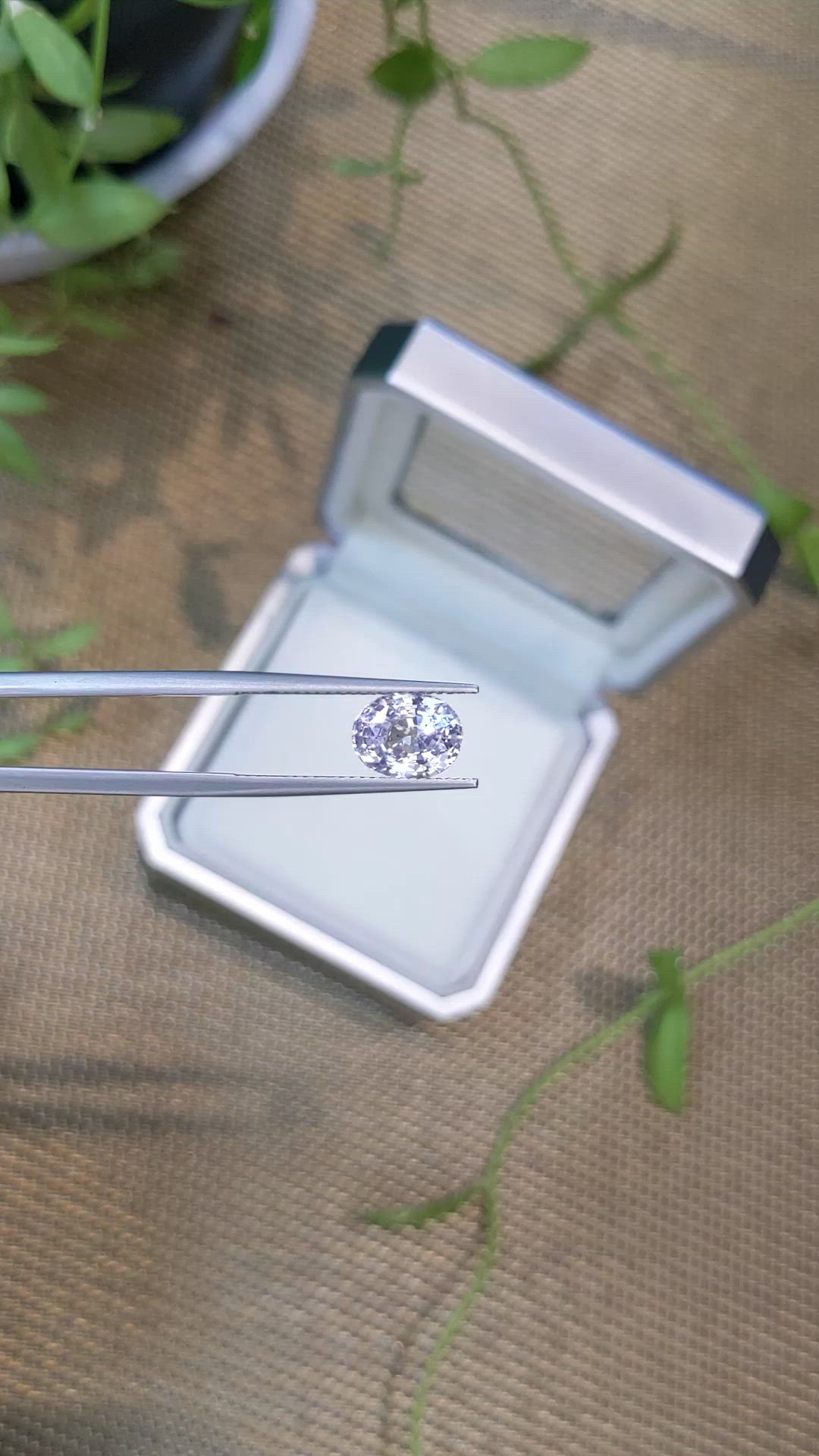 3.21 Ct. White Spinel from Burma (Myanmar) Size Video