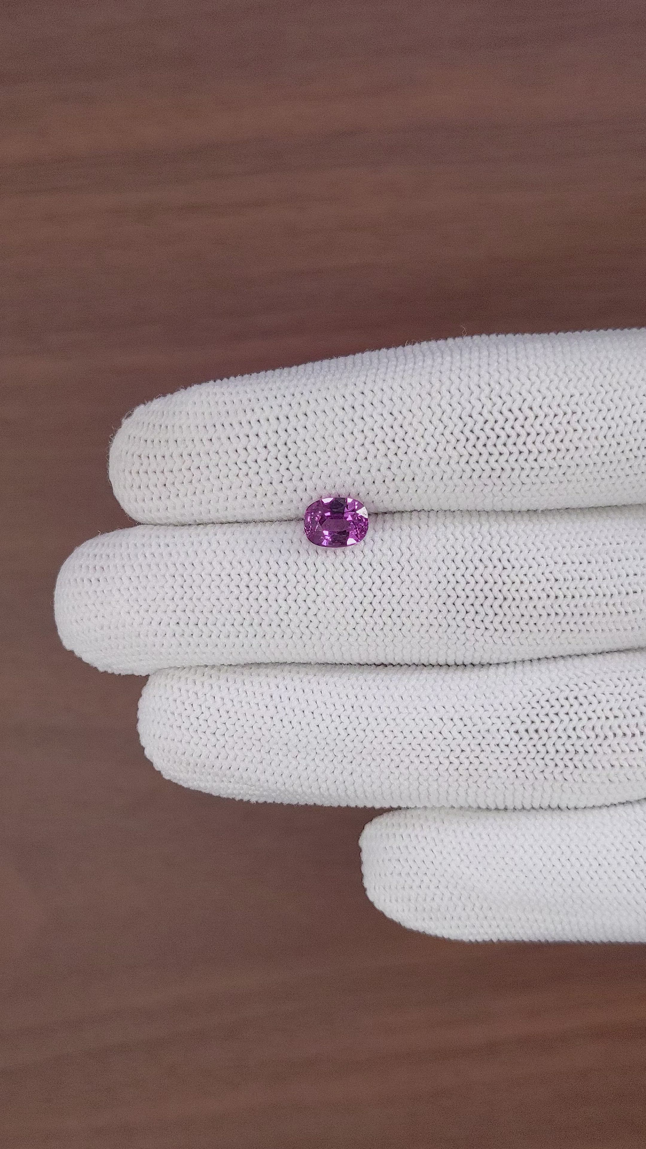 1.56 Ct. Pinkish Purple Rhodolite Garnet from Ceylon (Sri Lanka) Size Video