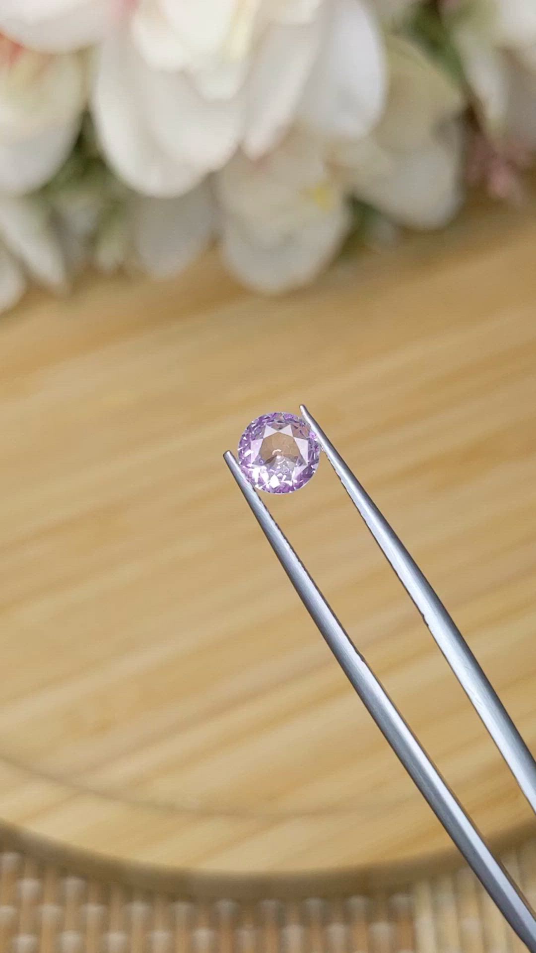 0.84 Ct. Purplish Pink Spinel from Ceylon (Sri Lanka) Size Video