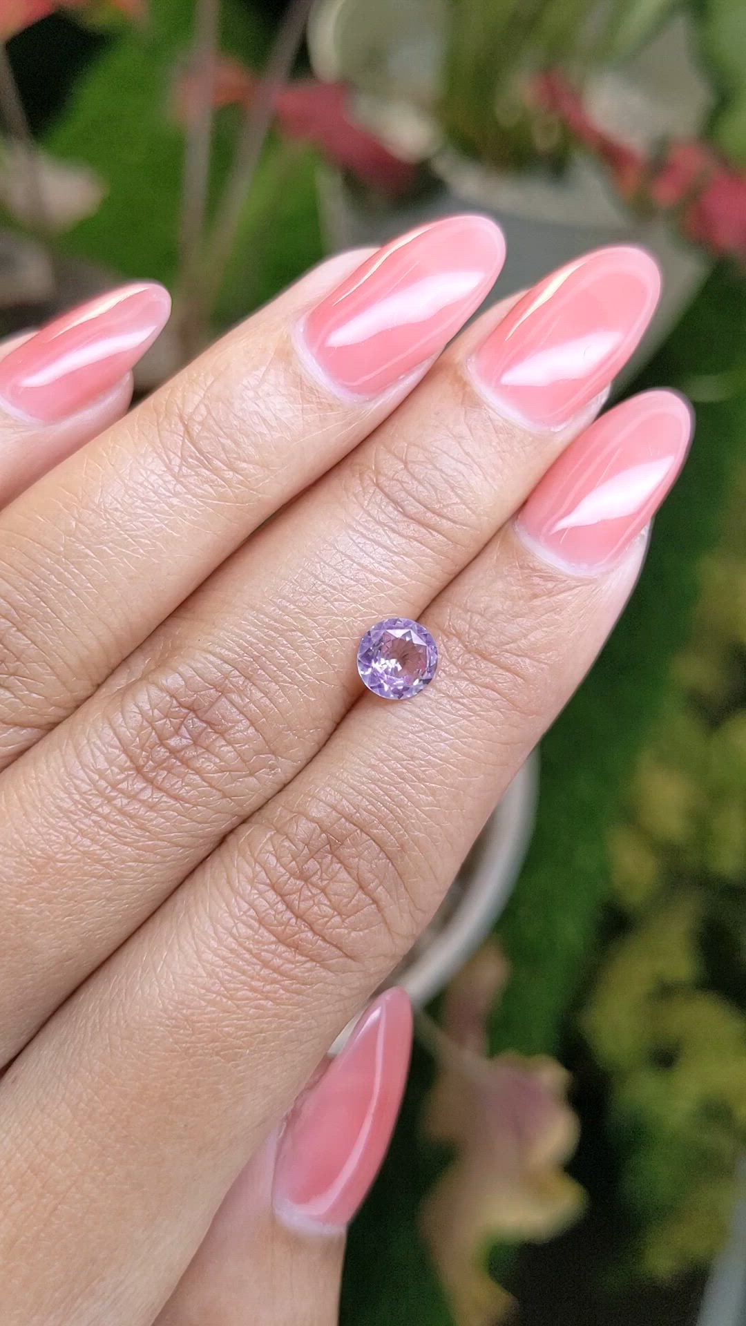 0.84 Ct. Purplish Pink Spinel from Ceylon (Sri Lanka) Size Video