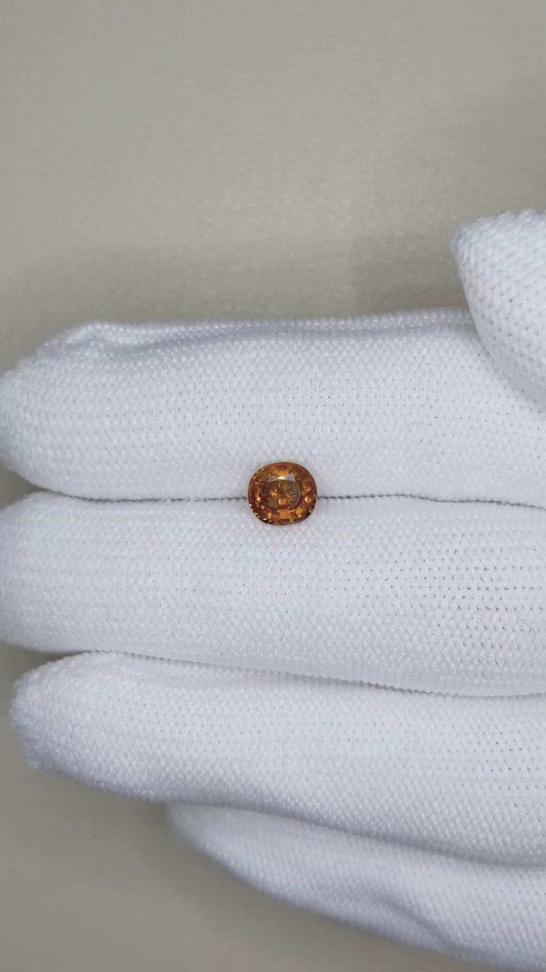 1.26 Ct. Orangish Brown Zircon from Tanzania Size Video