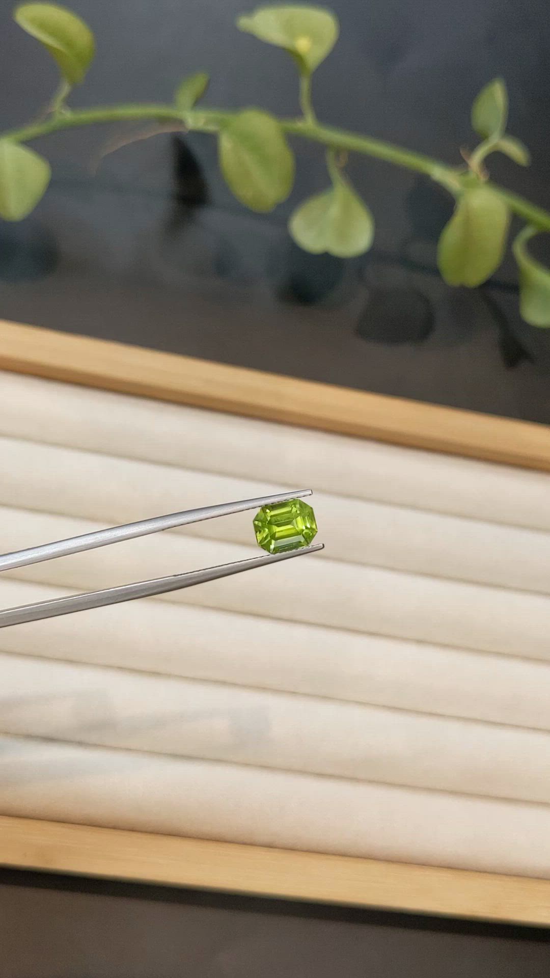 2.43 Ct. Green (Lime Green) Peridot from Pakistan Size Video