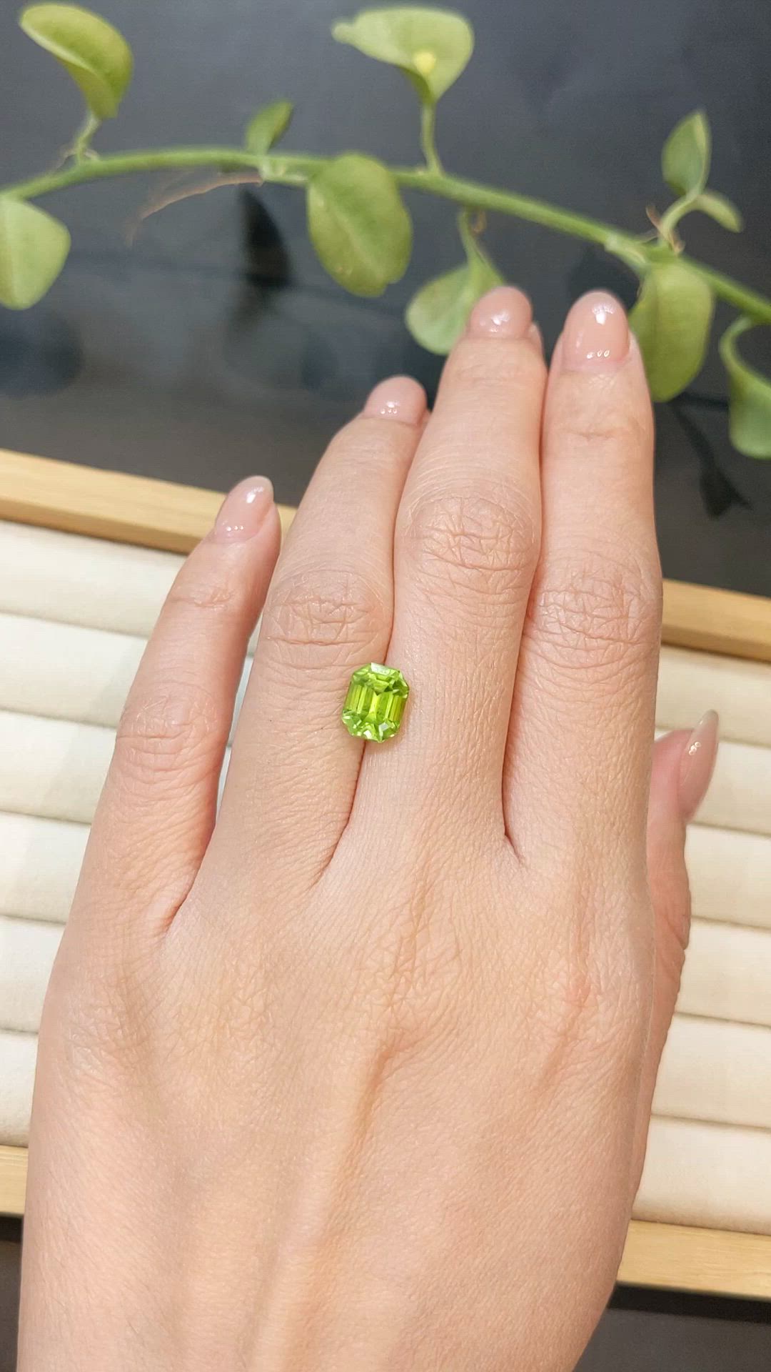 2.43 Ct. Green (Lime Green) Peridot from Pakistan Size Video