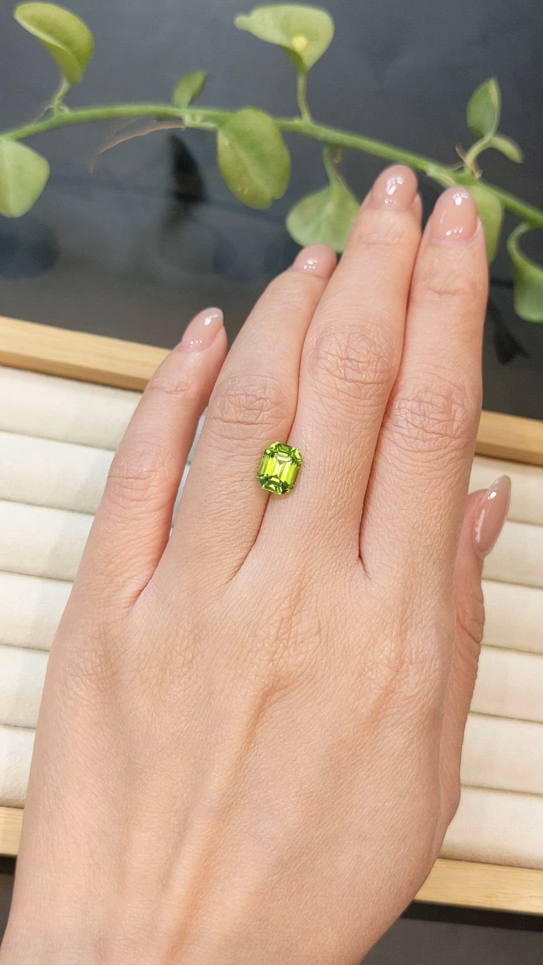 2.16 Ct. Yellowish Green Peridot from Pakistan Size Video